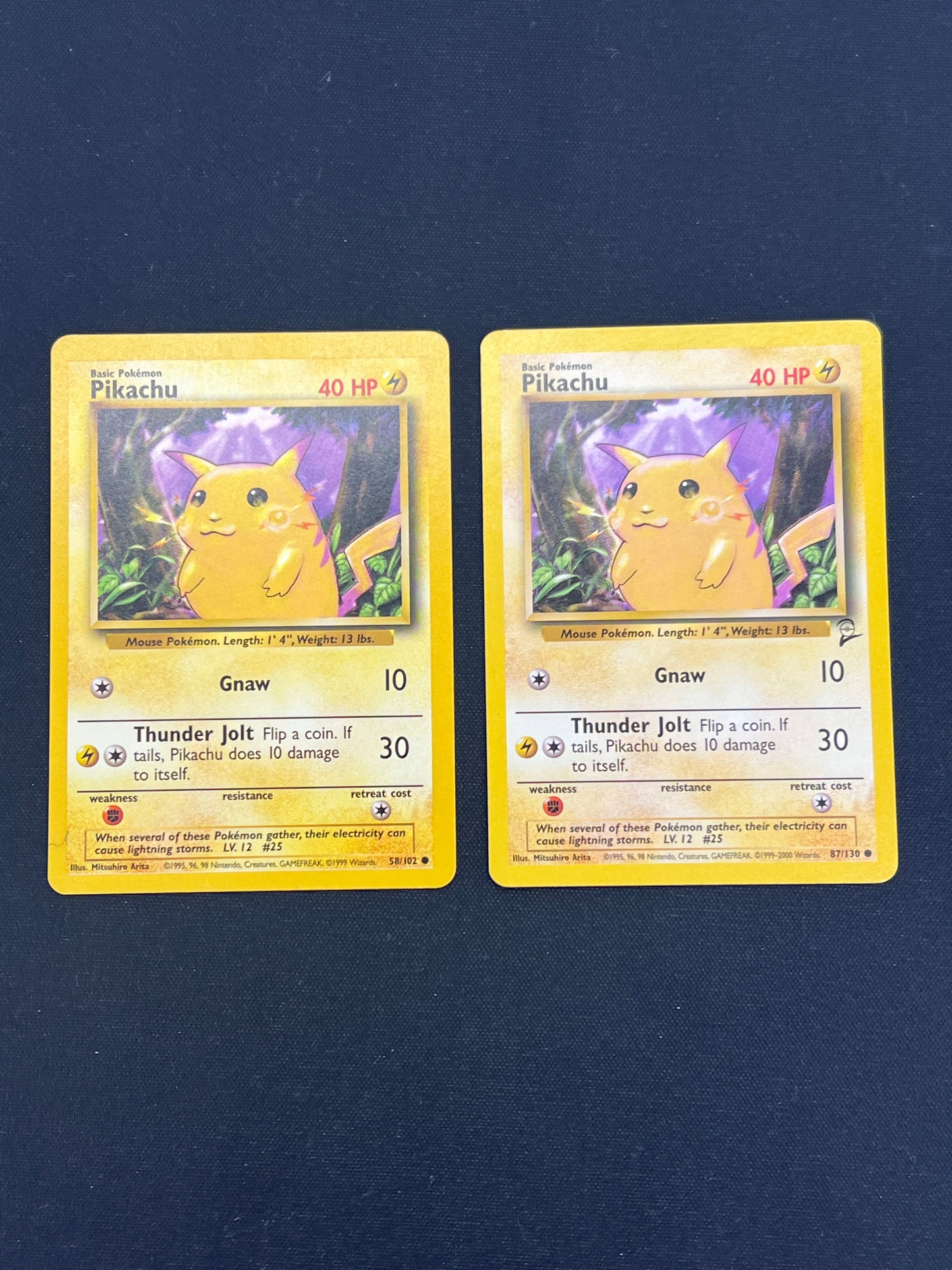 Auction Lot 218: Pokemon Cards Lot of 2 Pikachu Common Baset Set Base Set 2 Conditions Vary