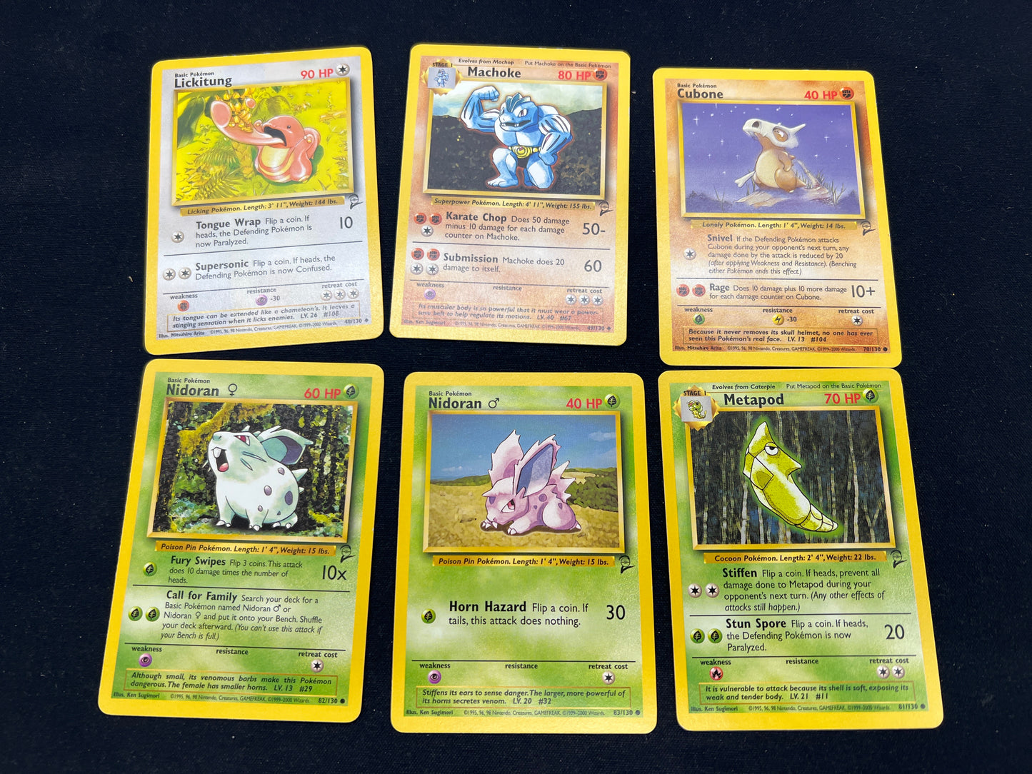 Auction Lot 152: Pokemon Cards Lot of 6 WOTC Base Set 2 Commons Uncommons Conditions Vary