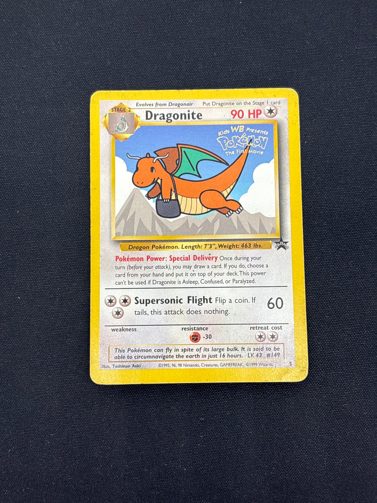 Auction Lot 396: Pokemon Cards Dragonite WB WOTC Black Star Promo Conditions Vary