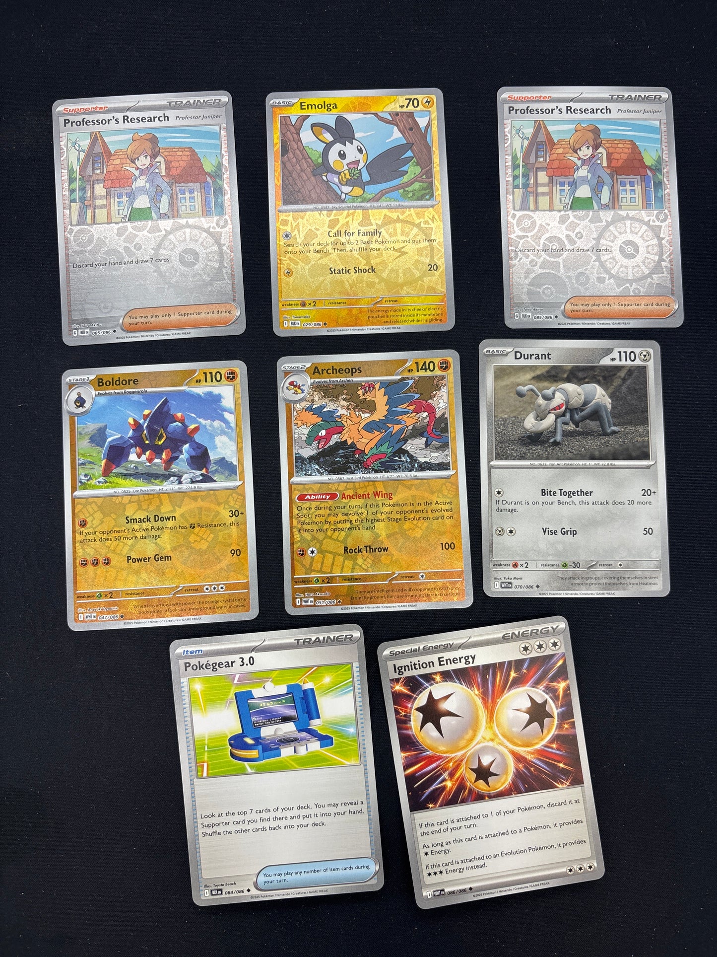 Auction Lot 258: Pokemon Black Bolt White Flare Pokeball Card Lot Conditions Vary