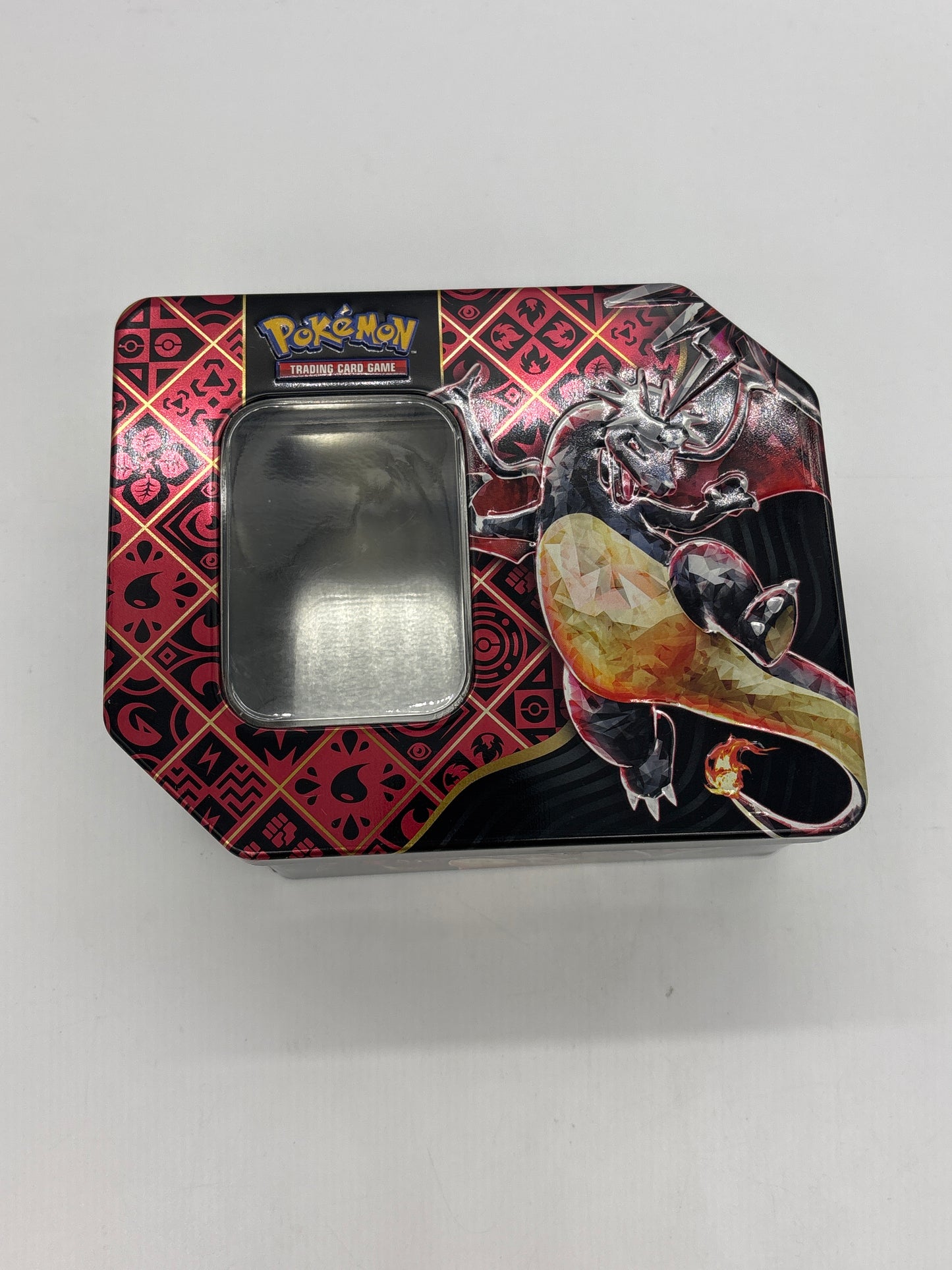 Auction Lot 209: Pokemon Paldean Fates Charizard Tin Empty