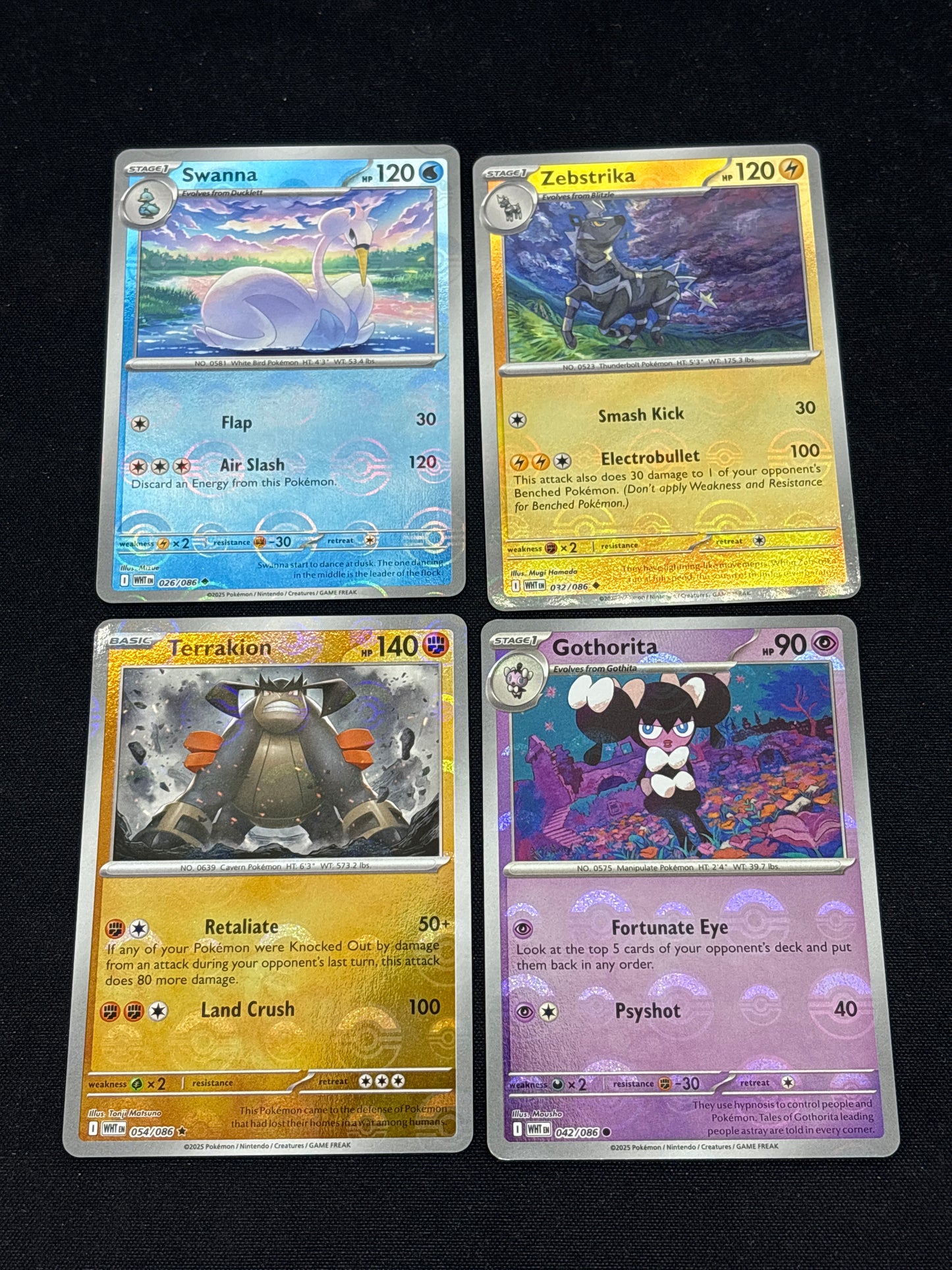 Auction Lot 427: Pokemon Cards Assorted Lot of 4 Pokeball Holos Black Bolt White Flare Conditions Vary