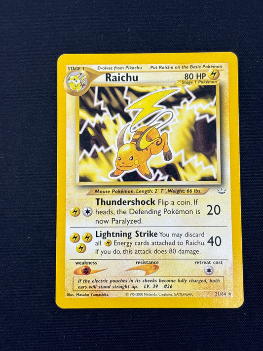 Auction Lot 32: Raichu Pokemon Neo Revelation Card Conditions Vary