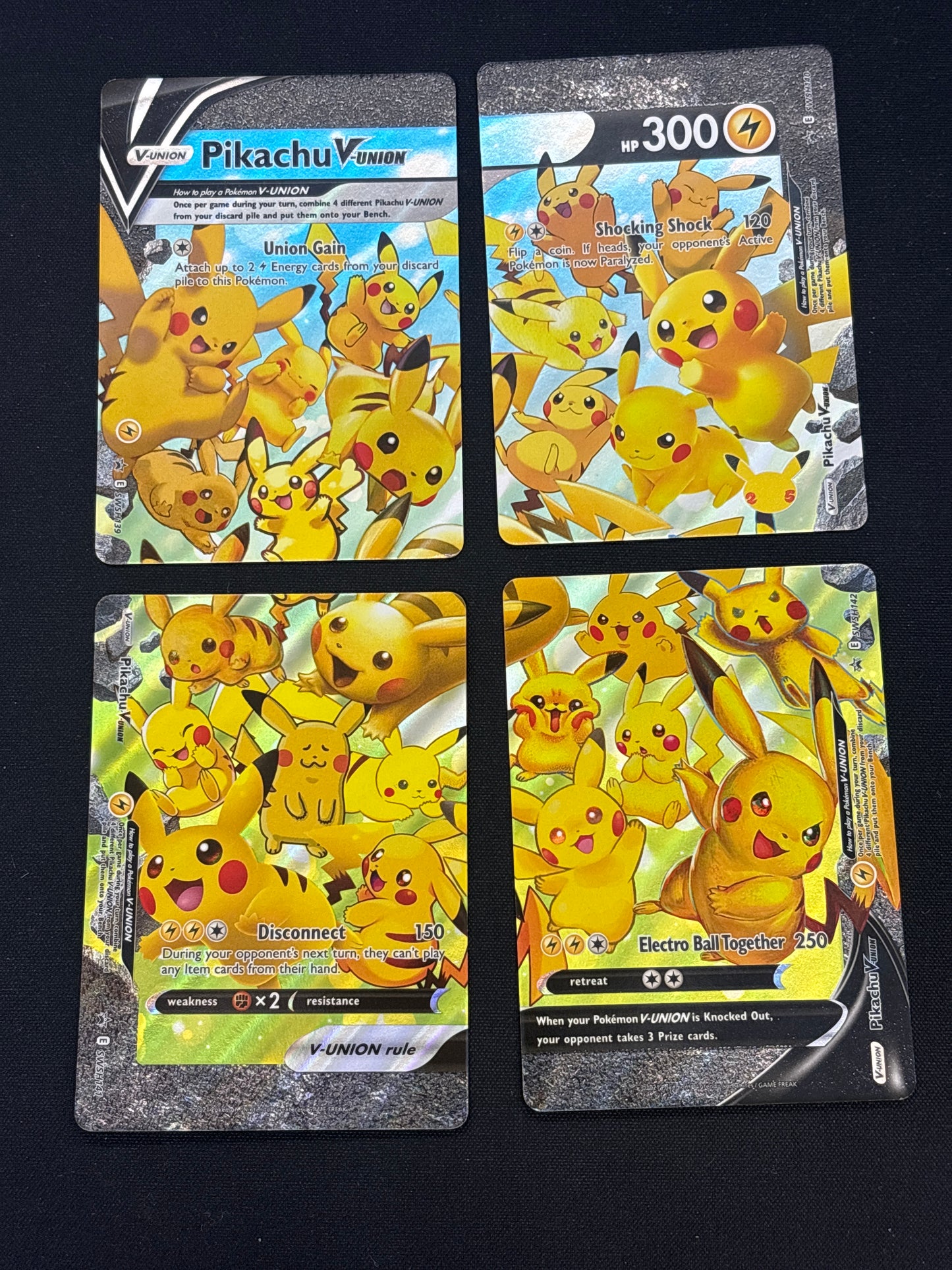 Auction Lot 203: Pokemon Pikachu V-Union Card Lot Conditions Vary