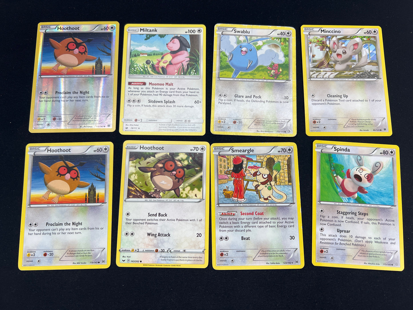 Auction Lot 105: Pokemon Cards Lot of 8 Assorted Common Uncommon Normal Types Conditions Vary