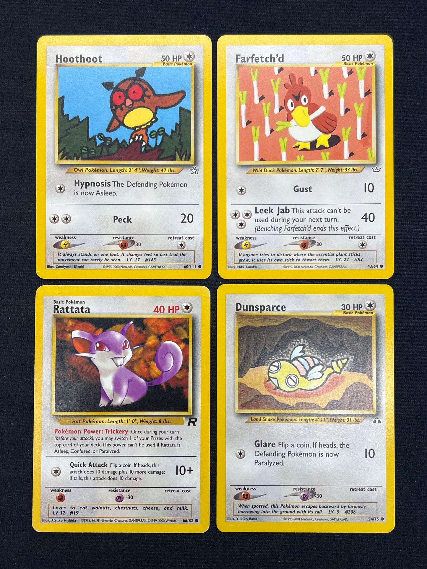 Auction Lot 396: Pokemon Cards Lot of 4 Assorted WOTC Normal Type Conditions Vary