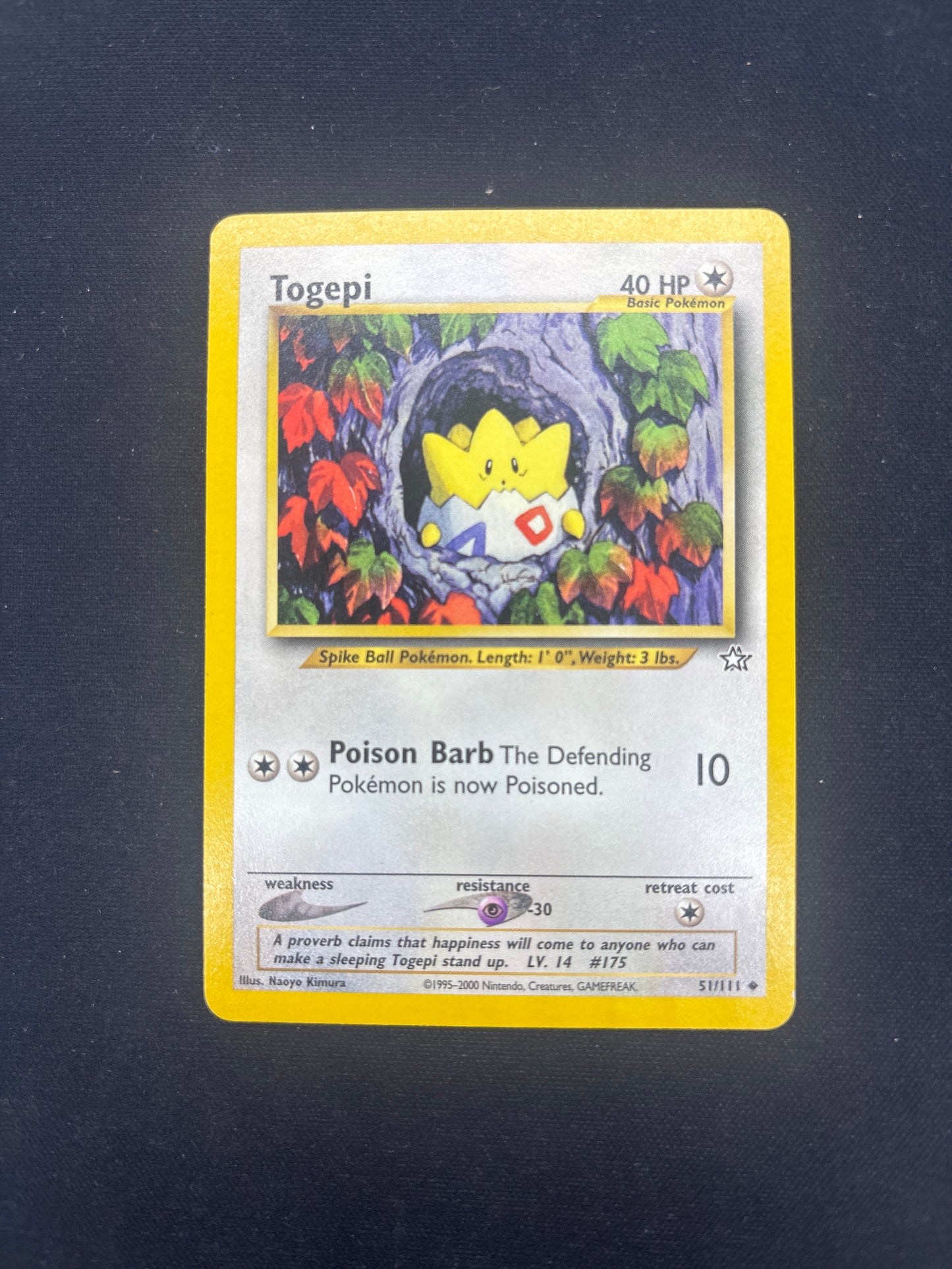Auction Lot 17: Pokemon Card Togepi Neo Genesis Condition Vary