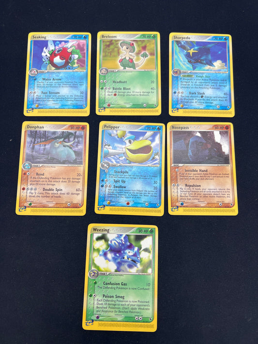 Auction Lot 307: Pokemon Cards Assorted Lot of 7 EX Ruby & Sapphire Non Holo Rares Conditions Vary