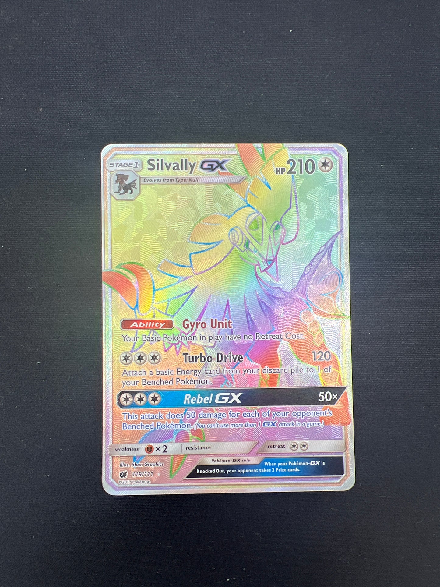 Auction Lot 210: Pokemon Cards Silvally GX Rainbow Rare Secret Condition Vary