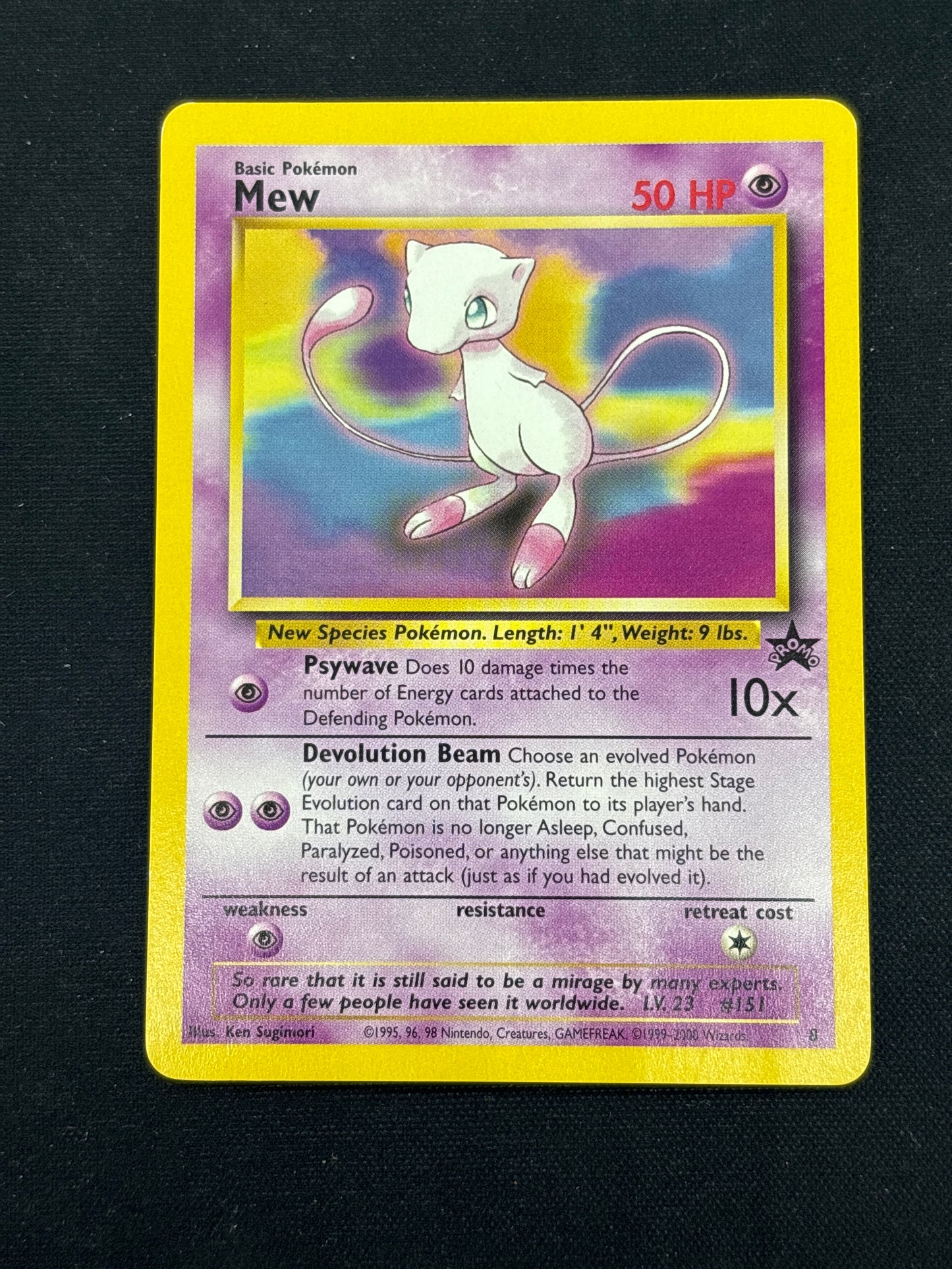 Auction Lot 199: Pokemon Card Mew WOTC Black Star Promo Conditions Vary