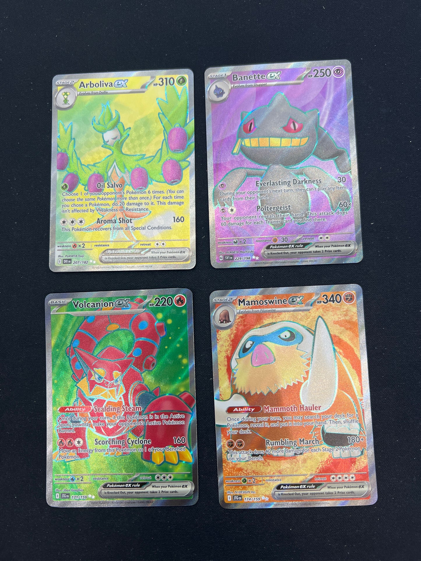 Auction Lot 113: Pokemon Cards Assorted Lot of 4 SV Full Art EX's Conditions Vary