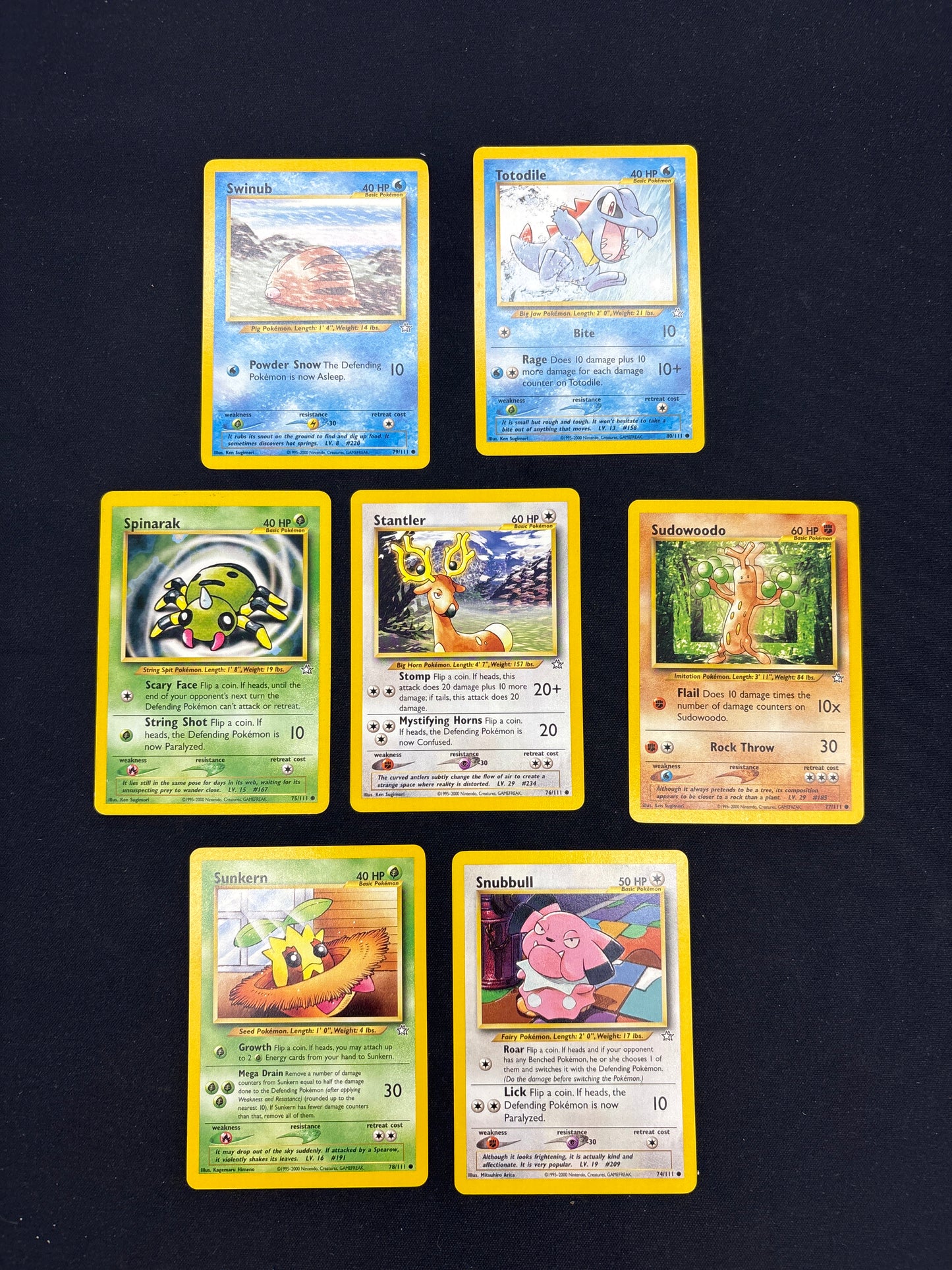 Auction Lot 185: Pokemon Neo Genesis Card Lot 9 Conditions Vary