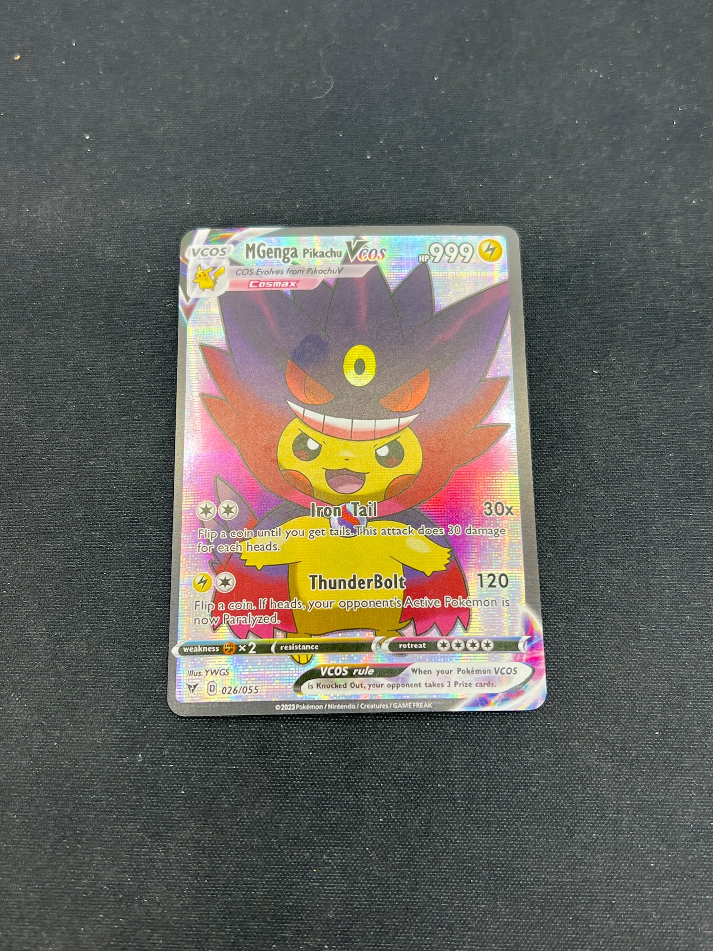 Auction Lot 325: Pokemon Cards CUSTOM Mega Gengar Pikachu VMAX Cards