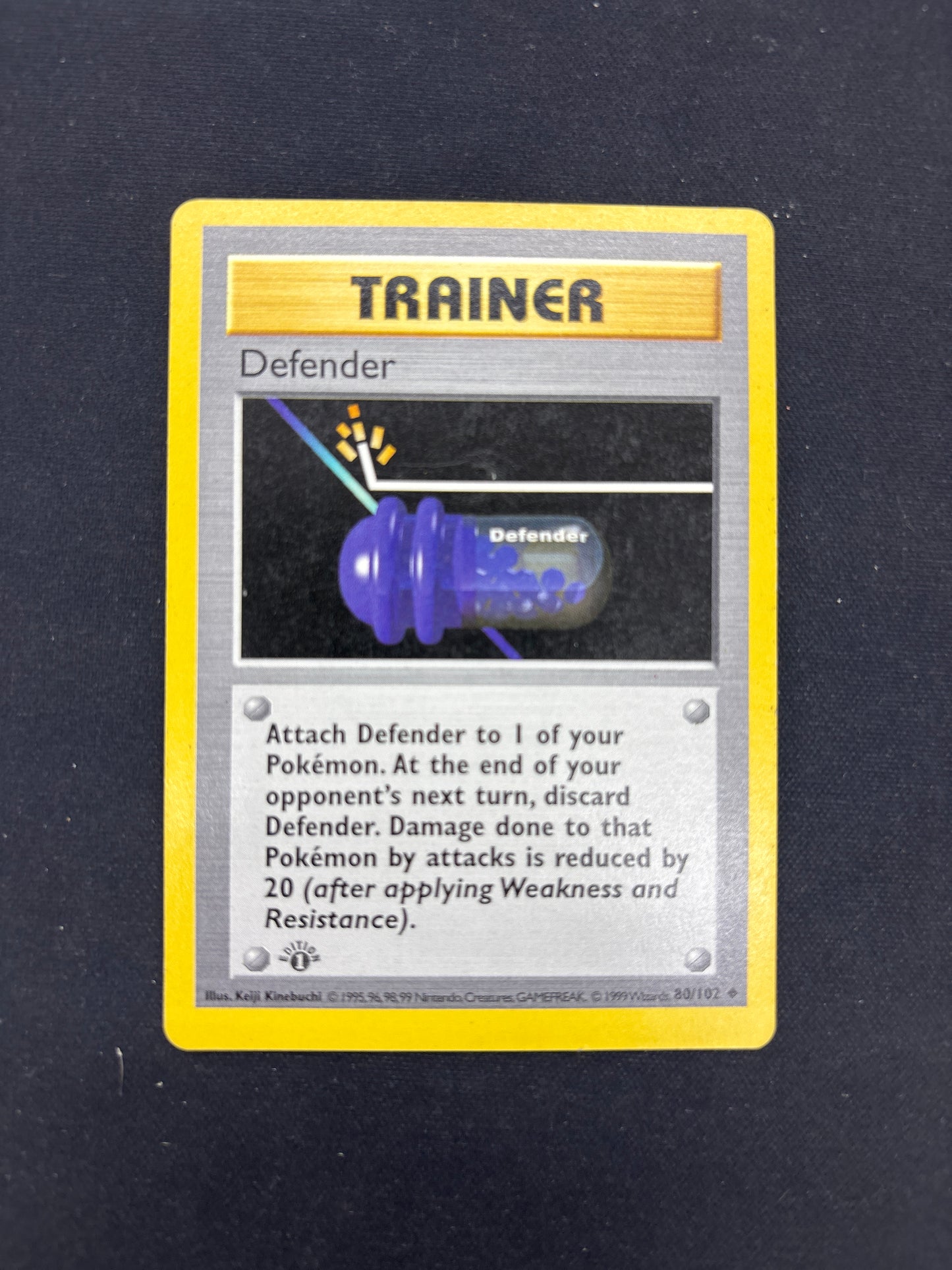 Auction Lot 127: Pokemon Card Defender 1st Edition Base Set Conditions Vary