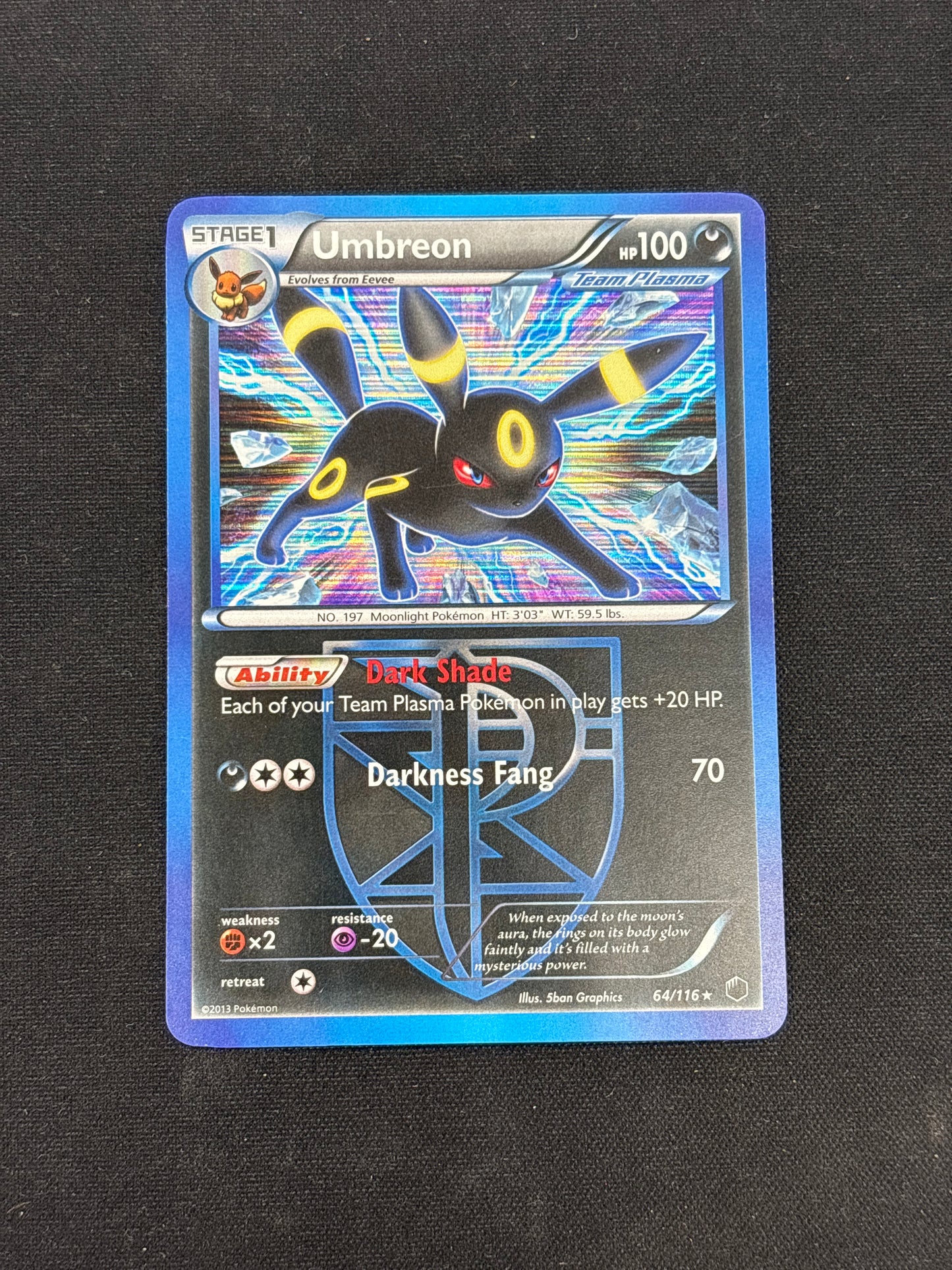 Auction Lot 5: Umbreon Holo Rare Pokemon Plasma Freeze Card Conditions Vary