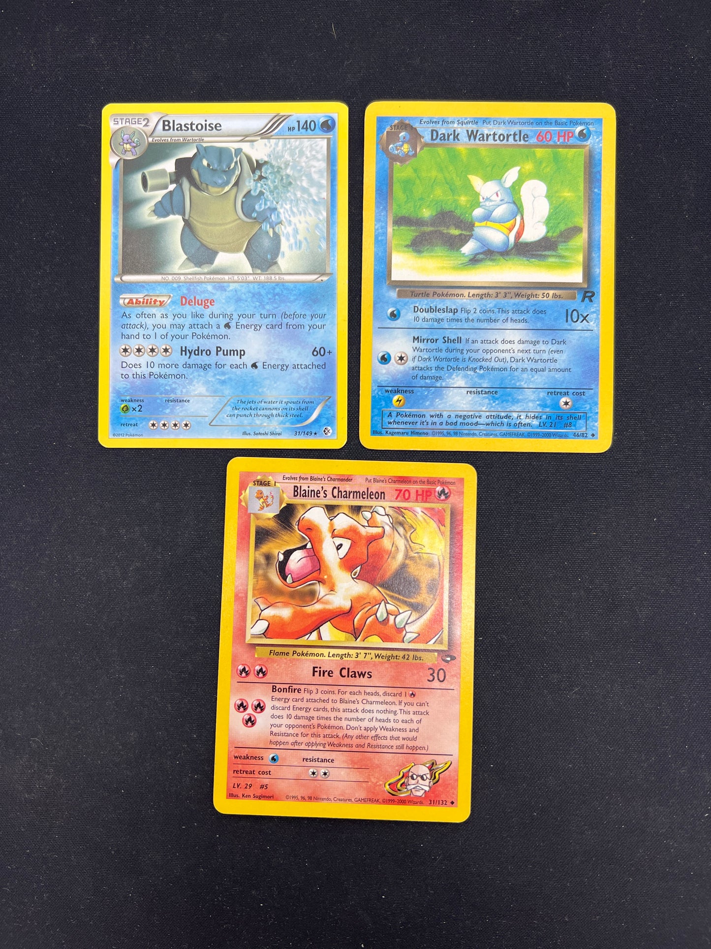 Auction Lot 70: Pokemon Cards Assorted Lot of 3 Kanto Starters Conditions Vary