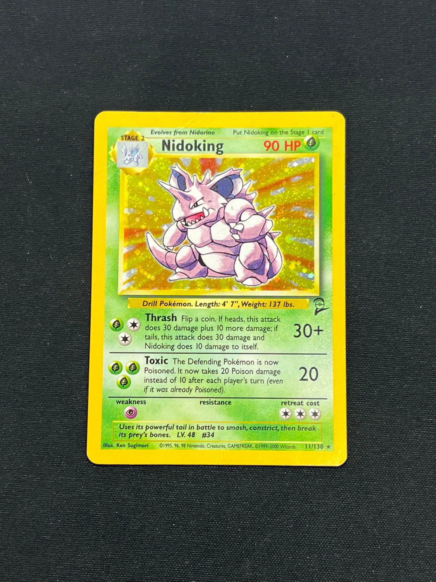 Auction Lot 285: Pokemon Cards Nidoking Holo Rare Base Set 2 Conditions Vary