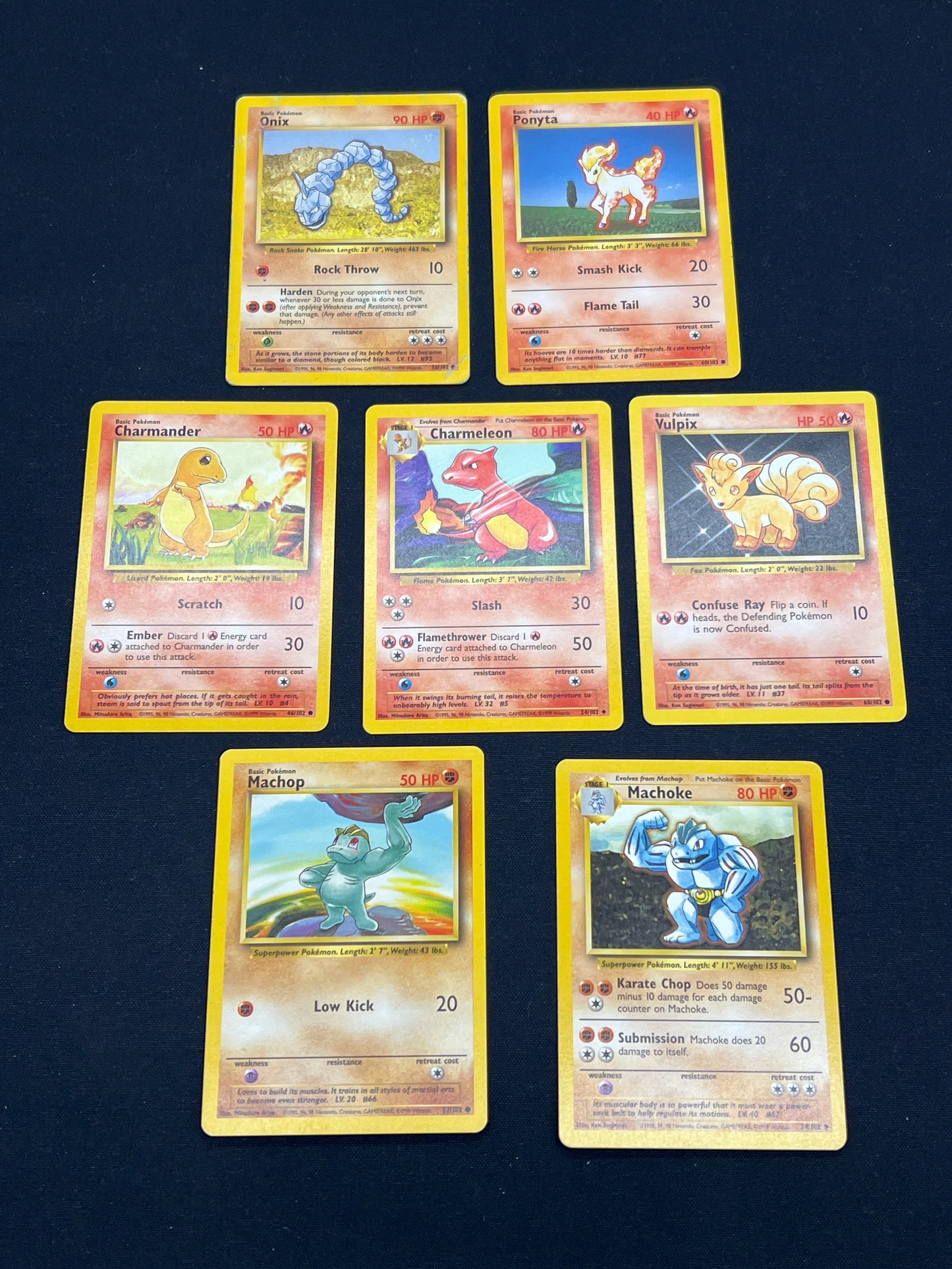 Auction Lot 196: Pokemon Cards Lot of 7 Assorted Base Set Conditions Vary