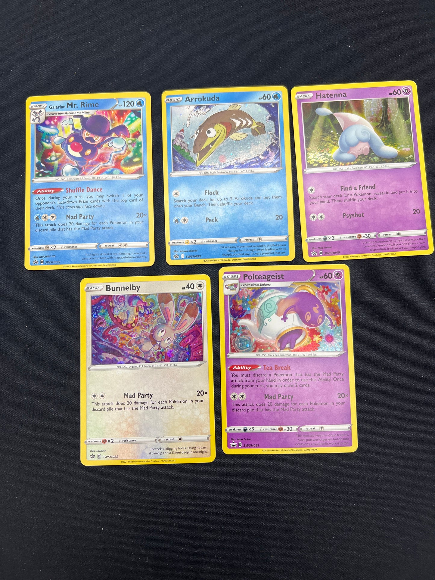 Auction Lot 203: Pokemon Cards Lot of 5 Assorted Cosmo Holos Conditions Vary