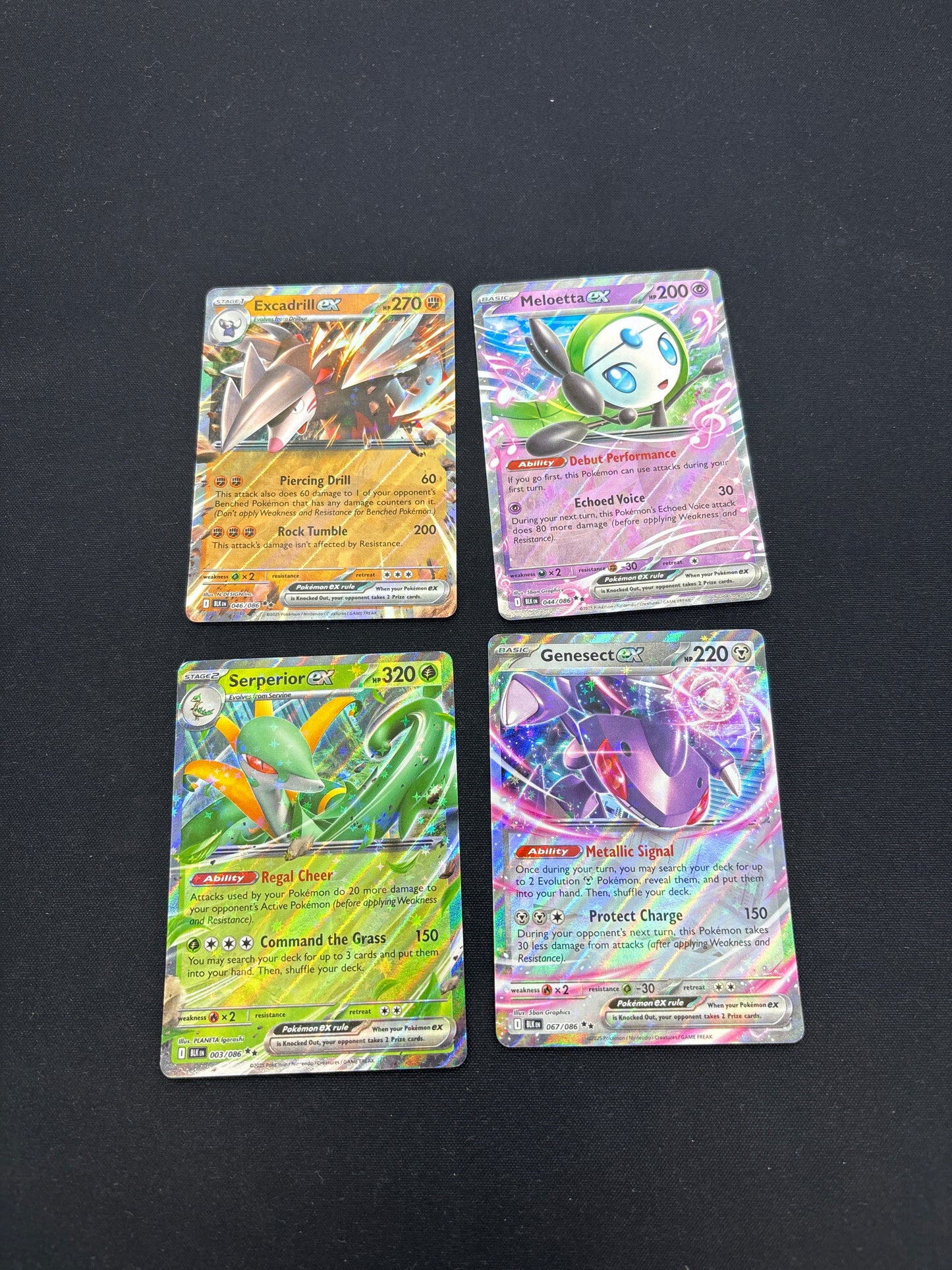 Auction Lot 140: Pokemon Cards Assorted Lot of 4 EX Double Rares SV Black Bolt Conditions Vary