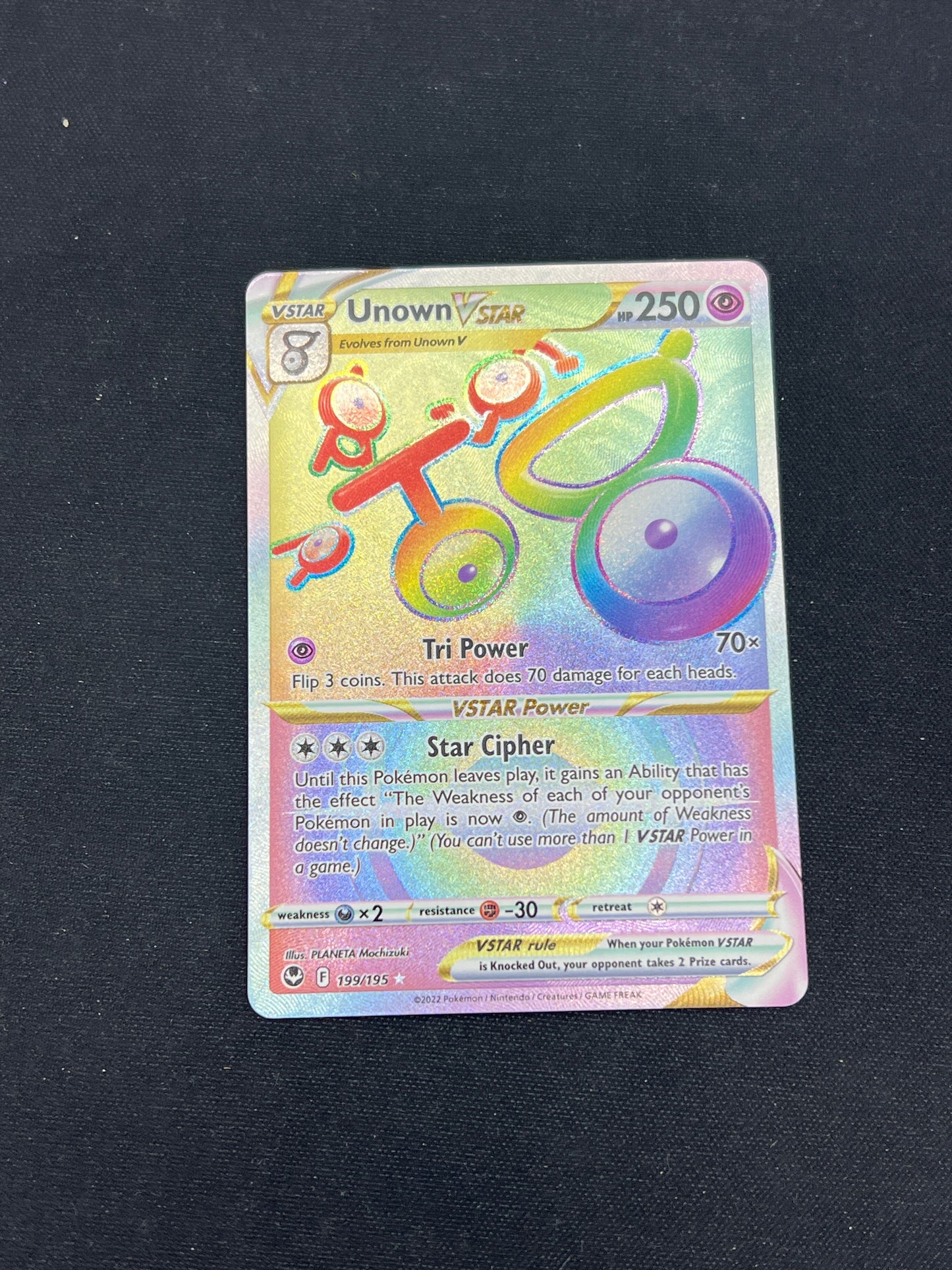 Auction Lot 318: Pokemon CardS Unown VSTAR Rainbow Rare Condition Vary