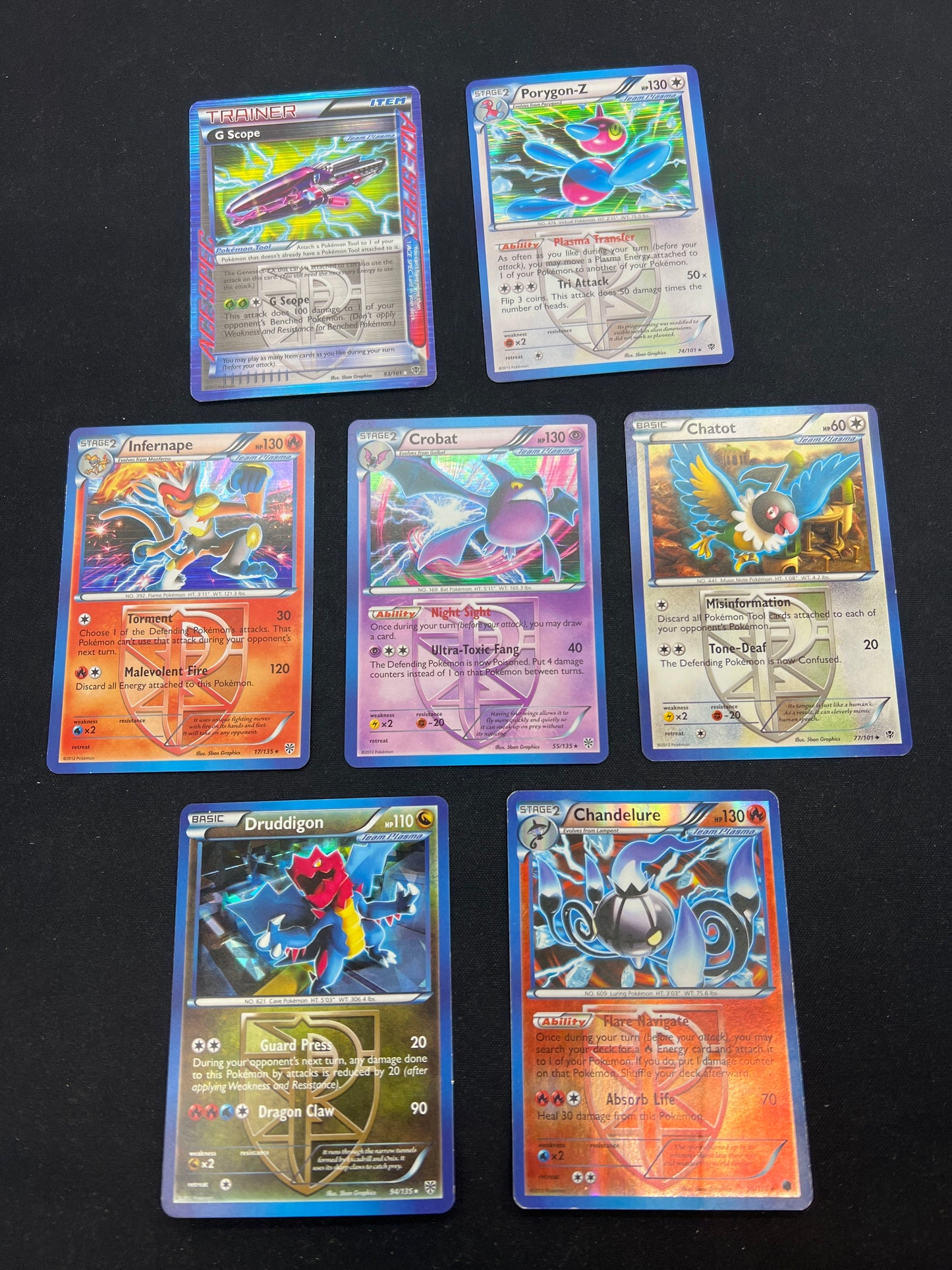 Auction Lot 83: Pokemon Cards Lot of 8 BW Plasma Era Holos Assorted Condtions Vary