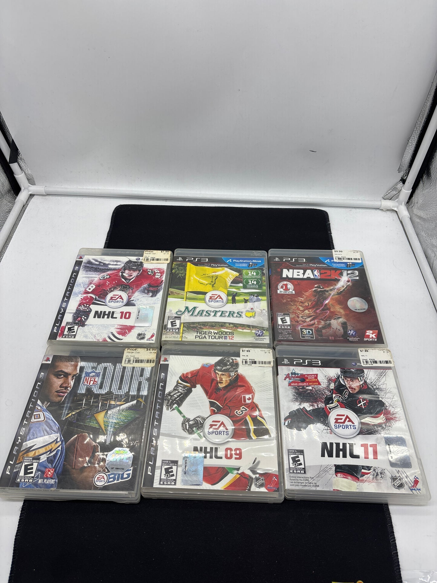 Auction Lot 90: PlayStation 3 Video Game Lot of 6 NHL 09 10 11 NFL Tour Tiger Woods PGA Tour 12 Master NBA2K12
