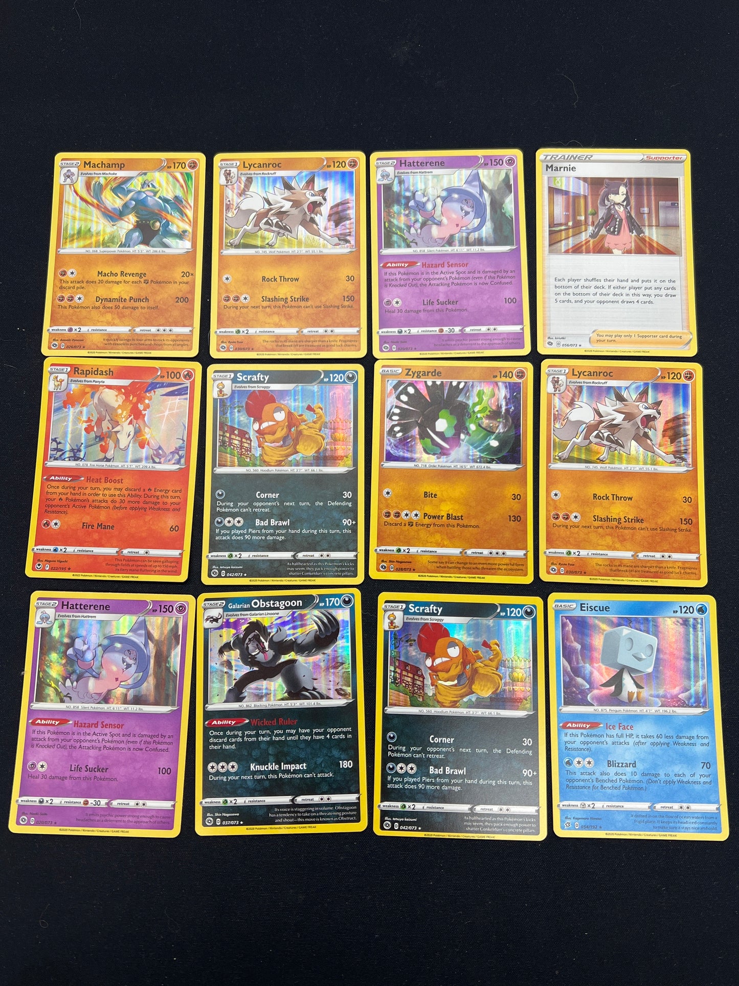 Auction Lot 7: Pokemon Cards Lot of 12 SWSH Holos Reverse Holos Assorted Condition Vary