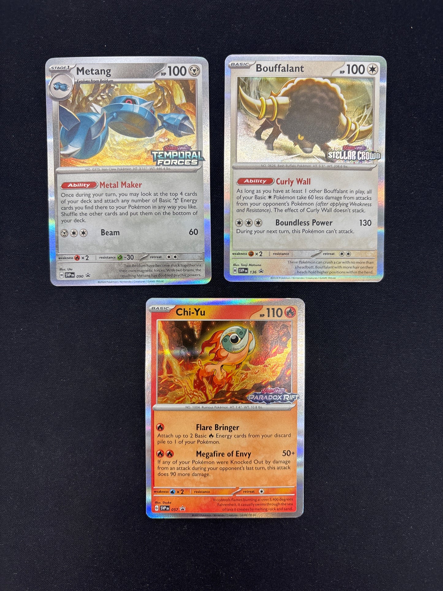 Auction Lot 355: Pokemon Cards Assorted Lot of 3 Build and Battle Stamped Holos SV Era Conditions Vary