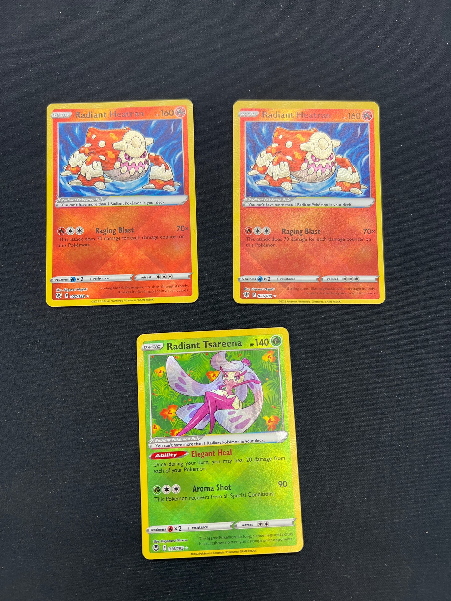 Auction Lot 459: Pokémon Cards Lot of 3 Radiant Cards Conditions Vary