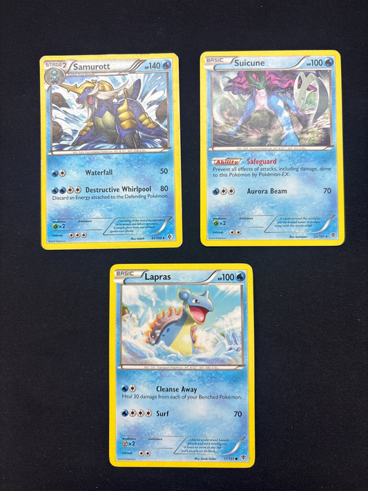 Auction Lot 359: Pokemon Cards Lot of 3 Assorted BW Era Water Type Conditions Vary