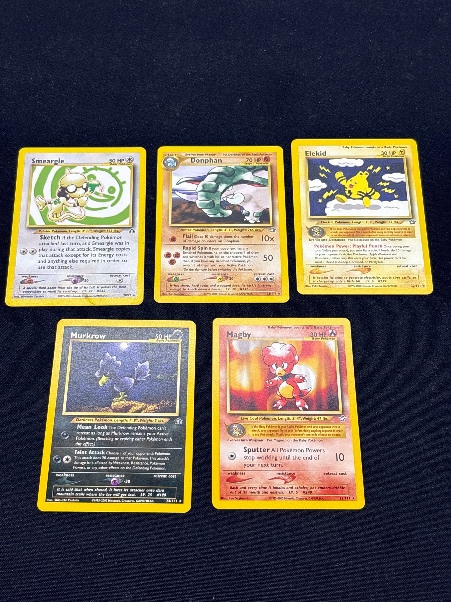 Auction Lot 33: Pokemon Cards Neo Era Uncommons Non Holo Rare Lot Conditions Vary