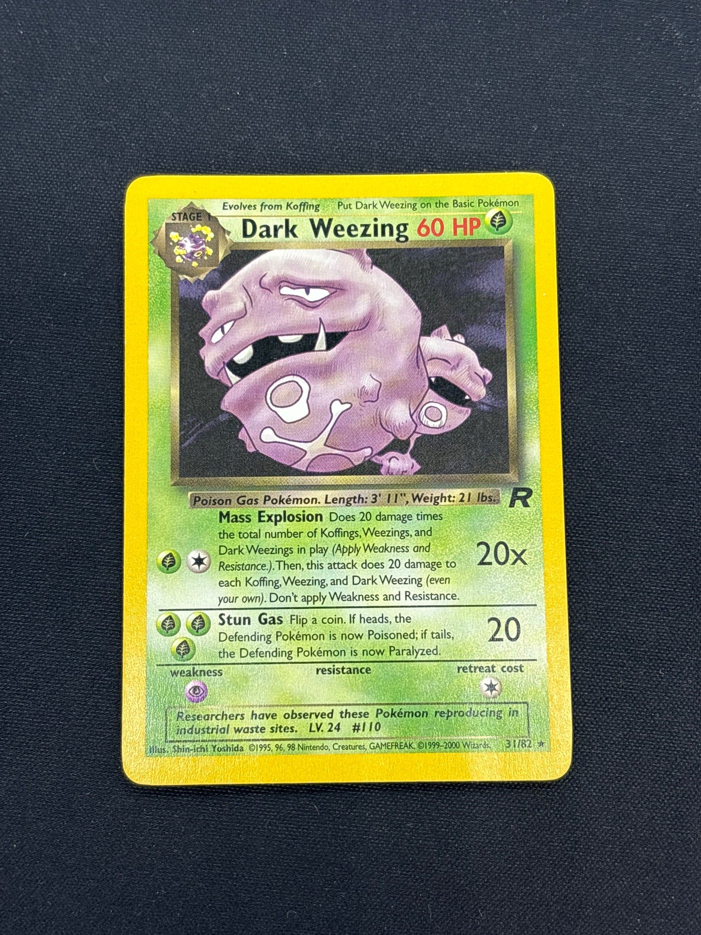 Auction Lot 4: Dark Weezing Non Holo Rare Pokemon Team Rocket Card Conditions Vary