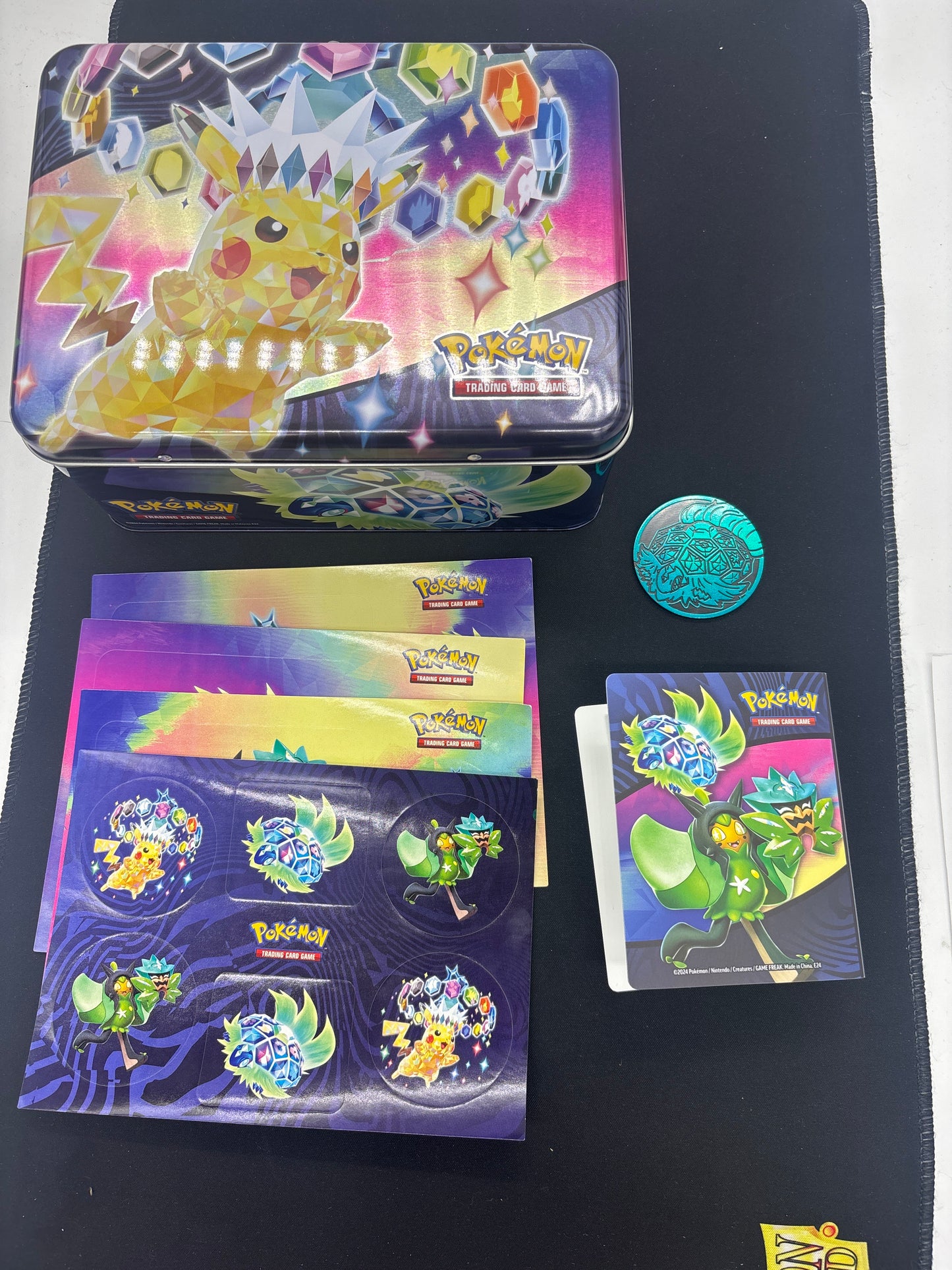 Auction Lot 109: Pokemon TCG Collector Chest Tin Includes Stickers Coin & Mini Portfolio