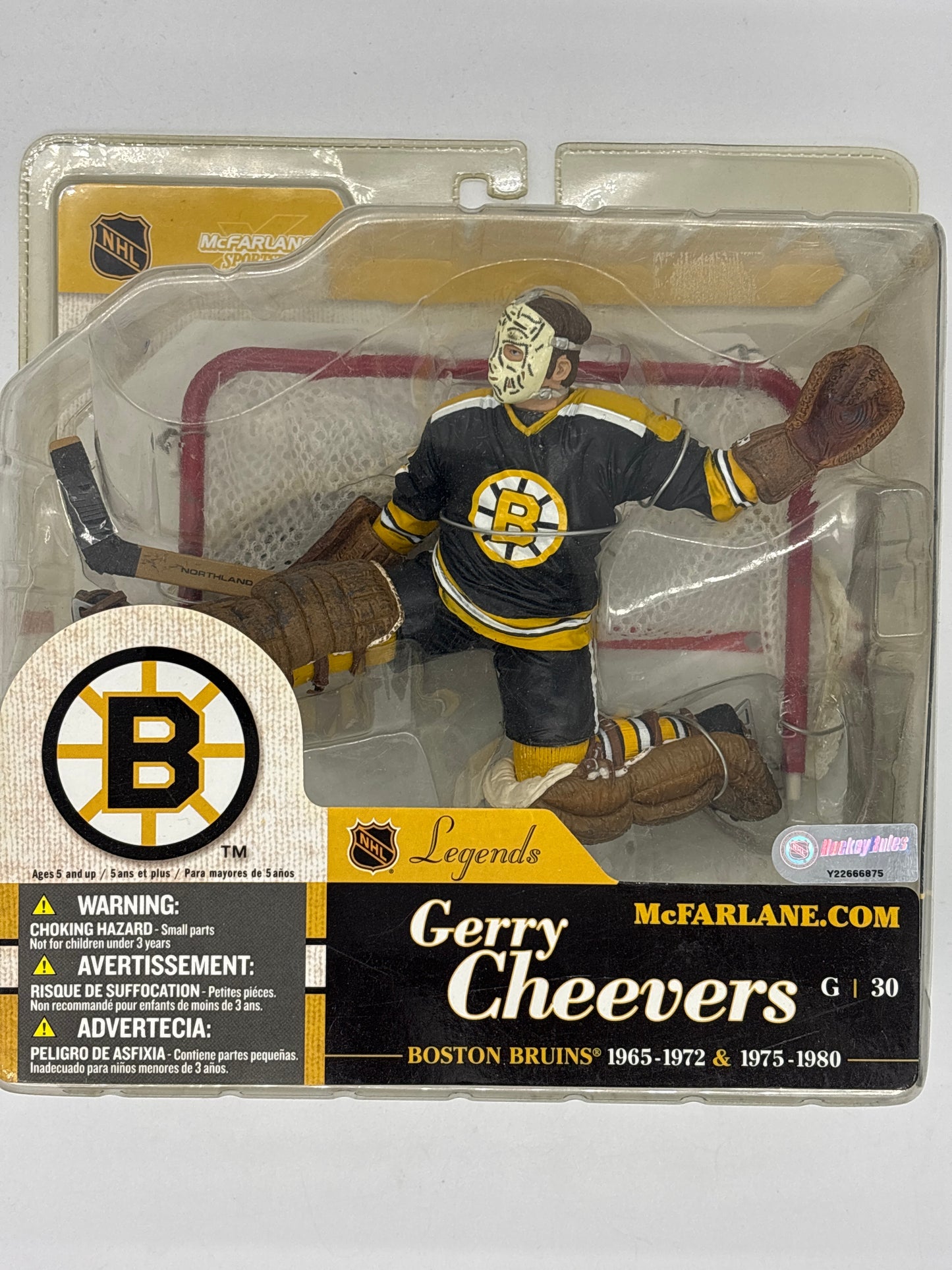 Auction Lot 224: McFarlane NHL Legends Gerry Cheevers Figure