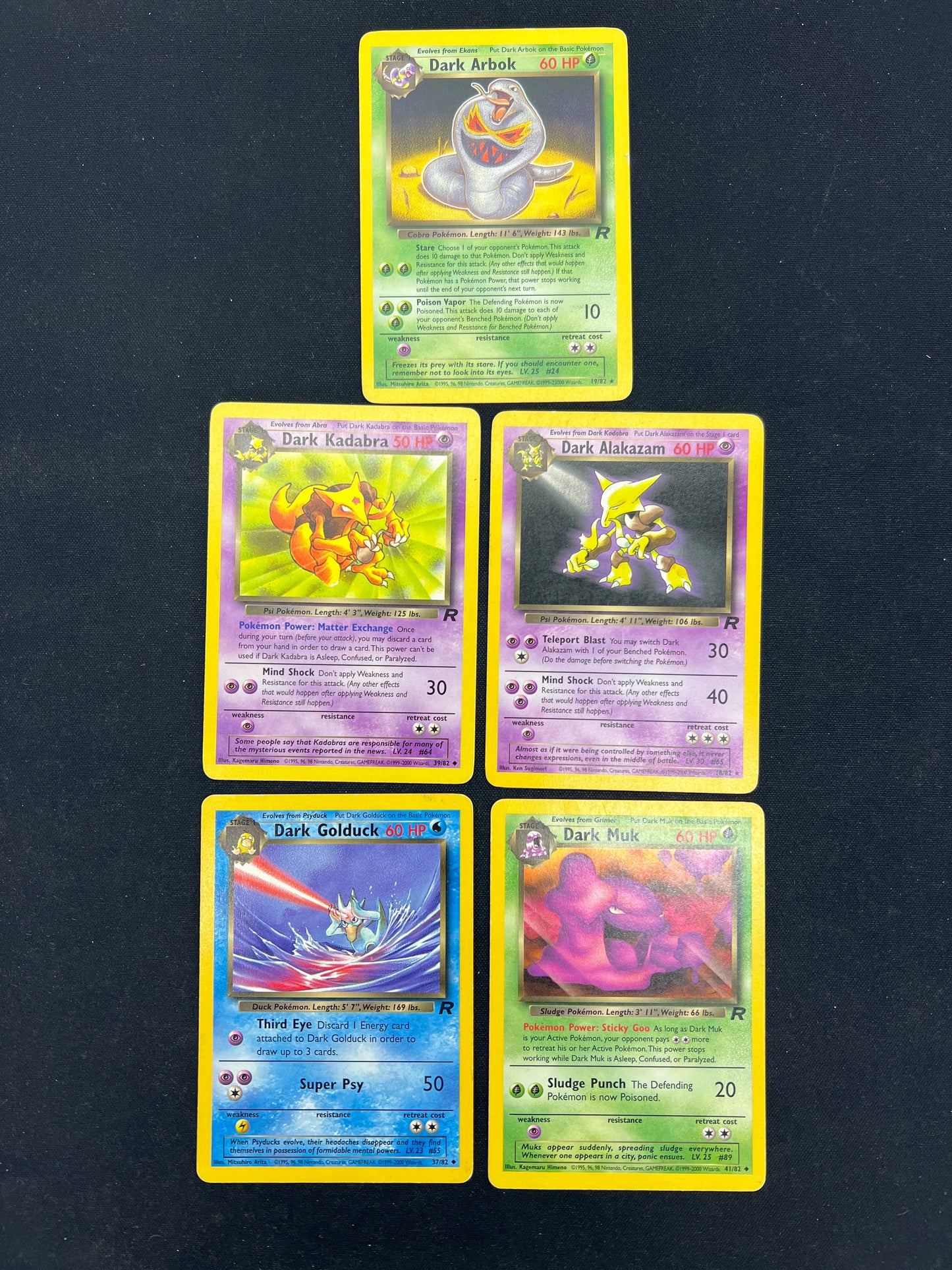 Auction Lot 74: Pokemon Cards Assorted Lot of 5 Team Rocket Set Conditions Vary