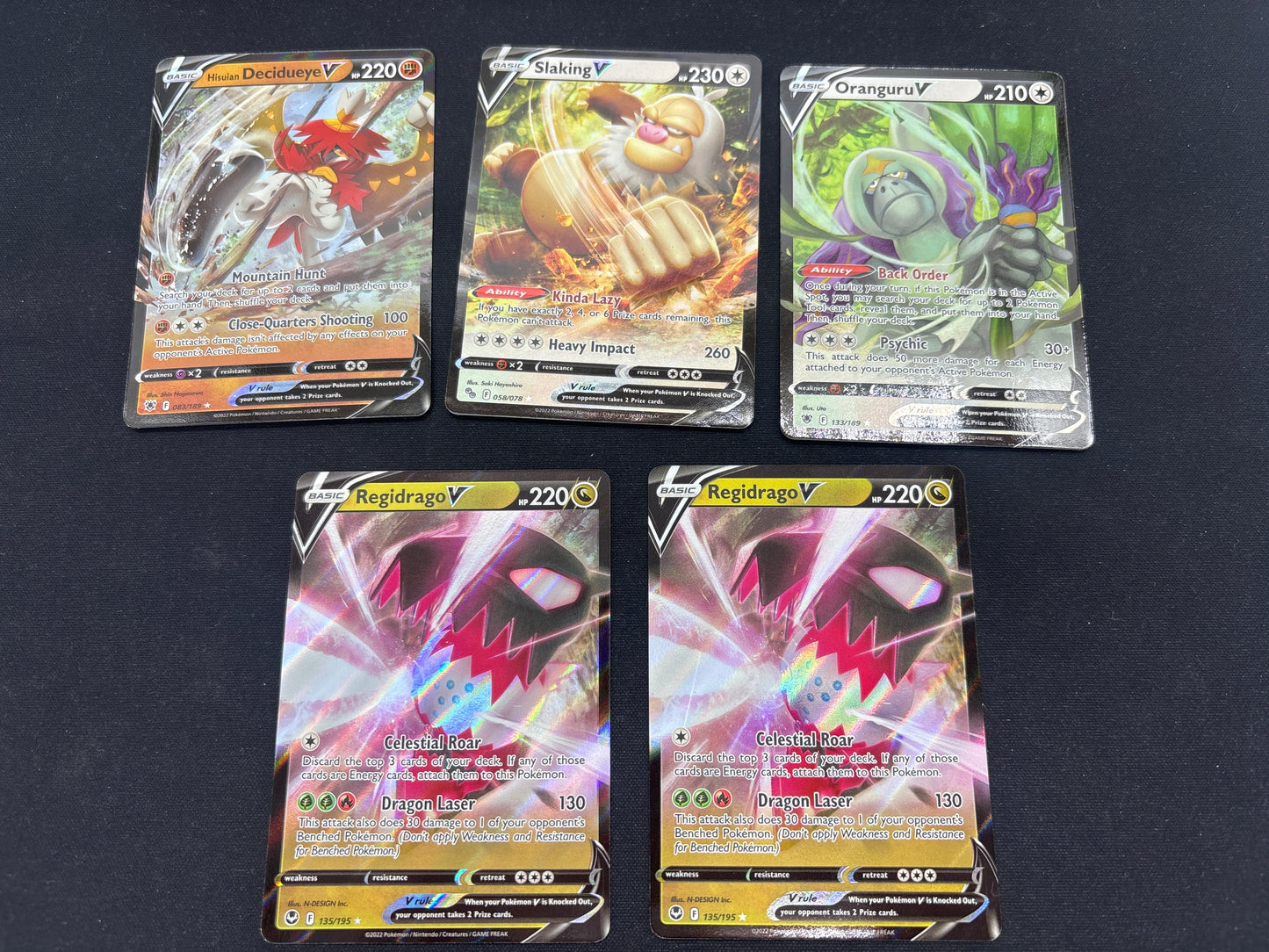 Auction Lot 162: Pokemon Cards Lot of 5 Assorted SWSH V Full Arts Conditions Vary