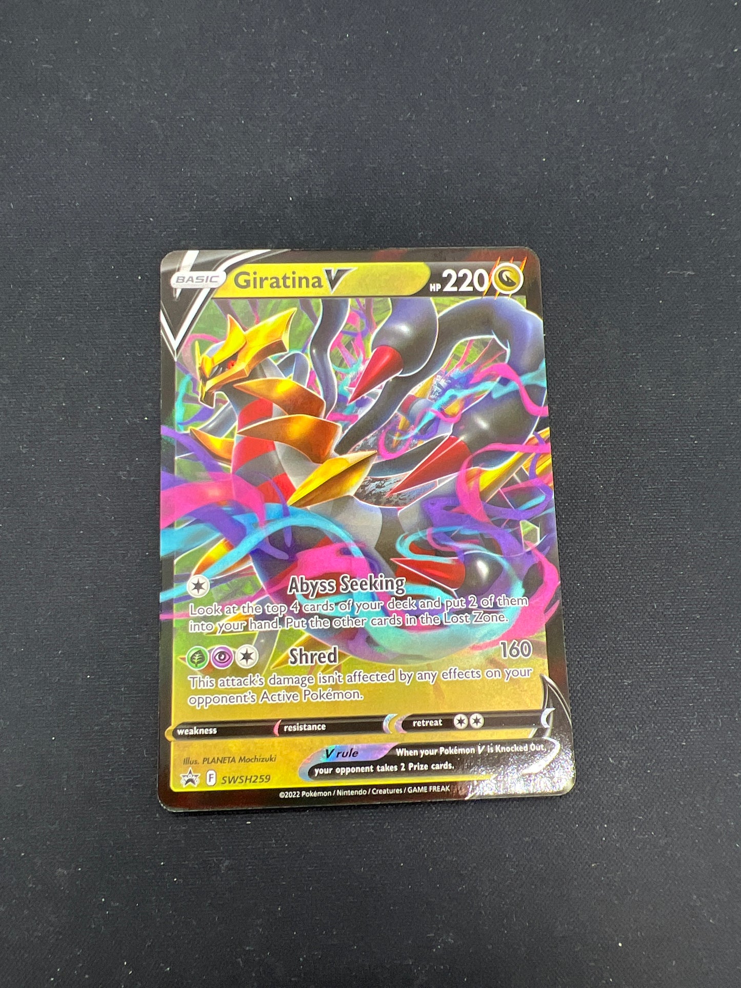 Auction Lot 184: Pokemon Cards Giratina V SWSH Promo Full Art Condition Vary