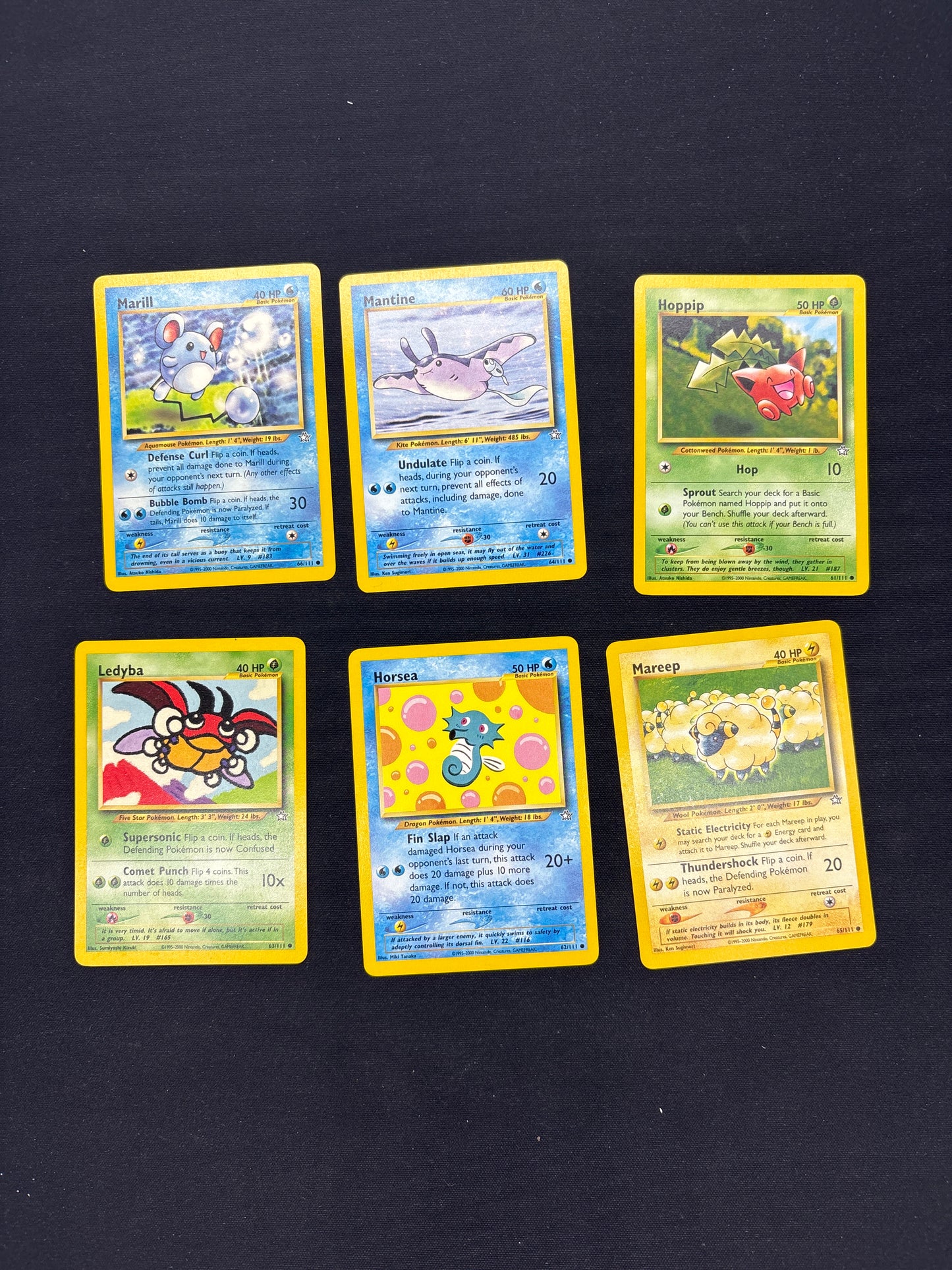 Auction Lot 183: Pokemon Neo Genesis Card Lot 7 Conditions Vary