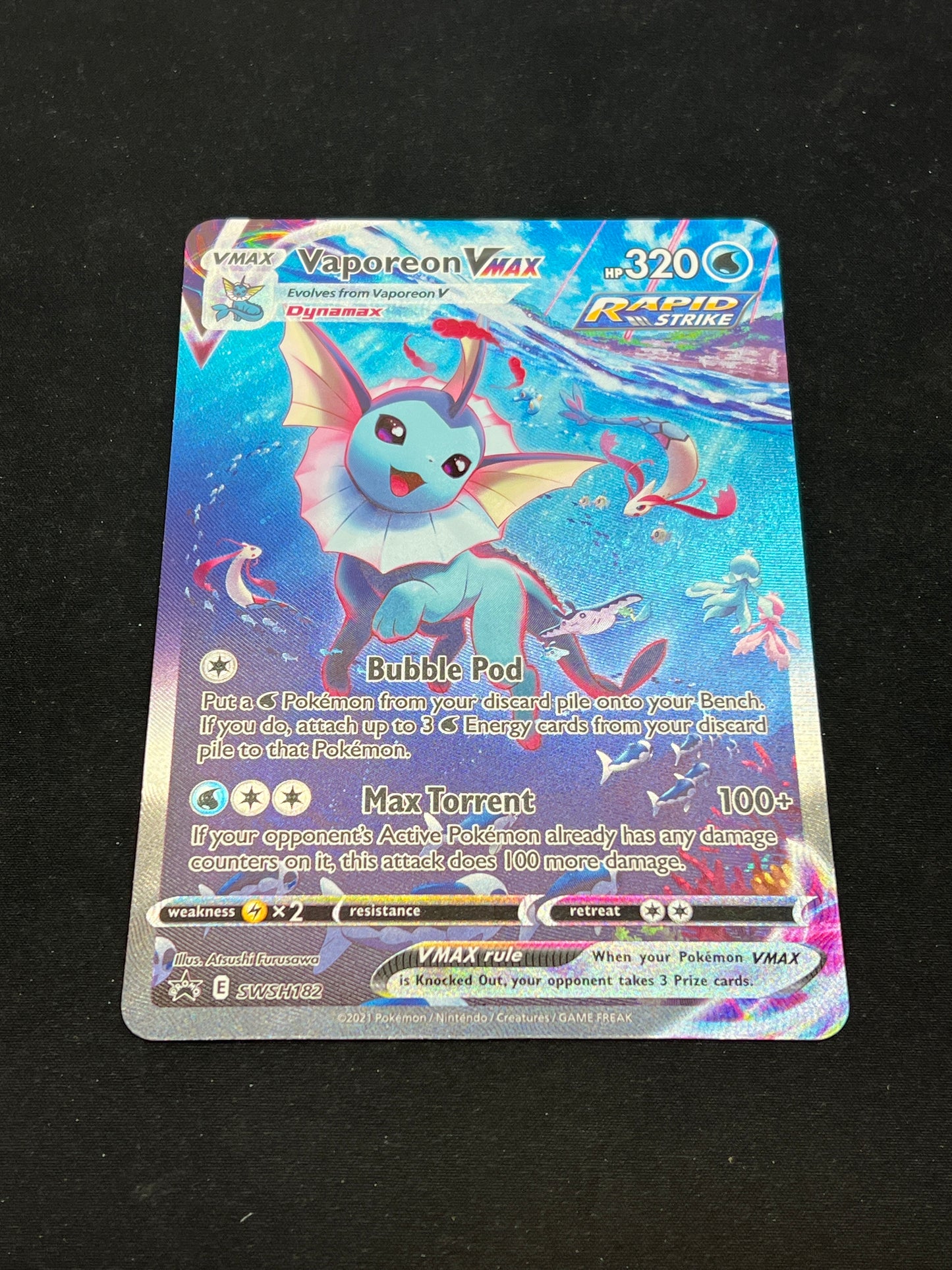 Auction Lot 87: Pokemon Cards Jumbo Vaporeon VMAX Collection Box Condition Vary