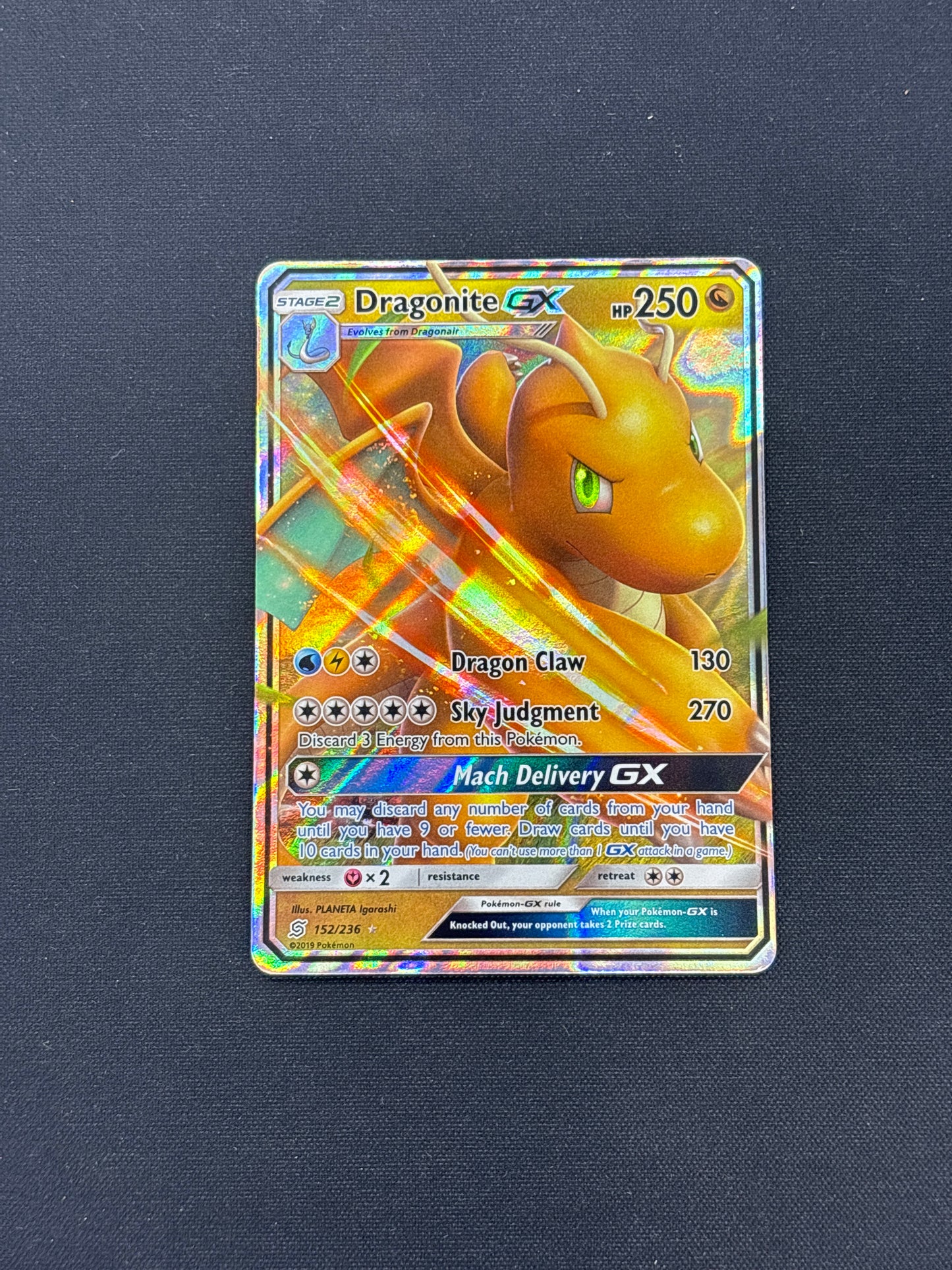 Auction Lot 21: Pokemon Dragonite GX Full Art Card Conditions Vary