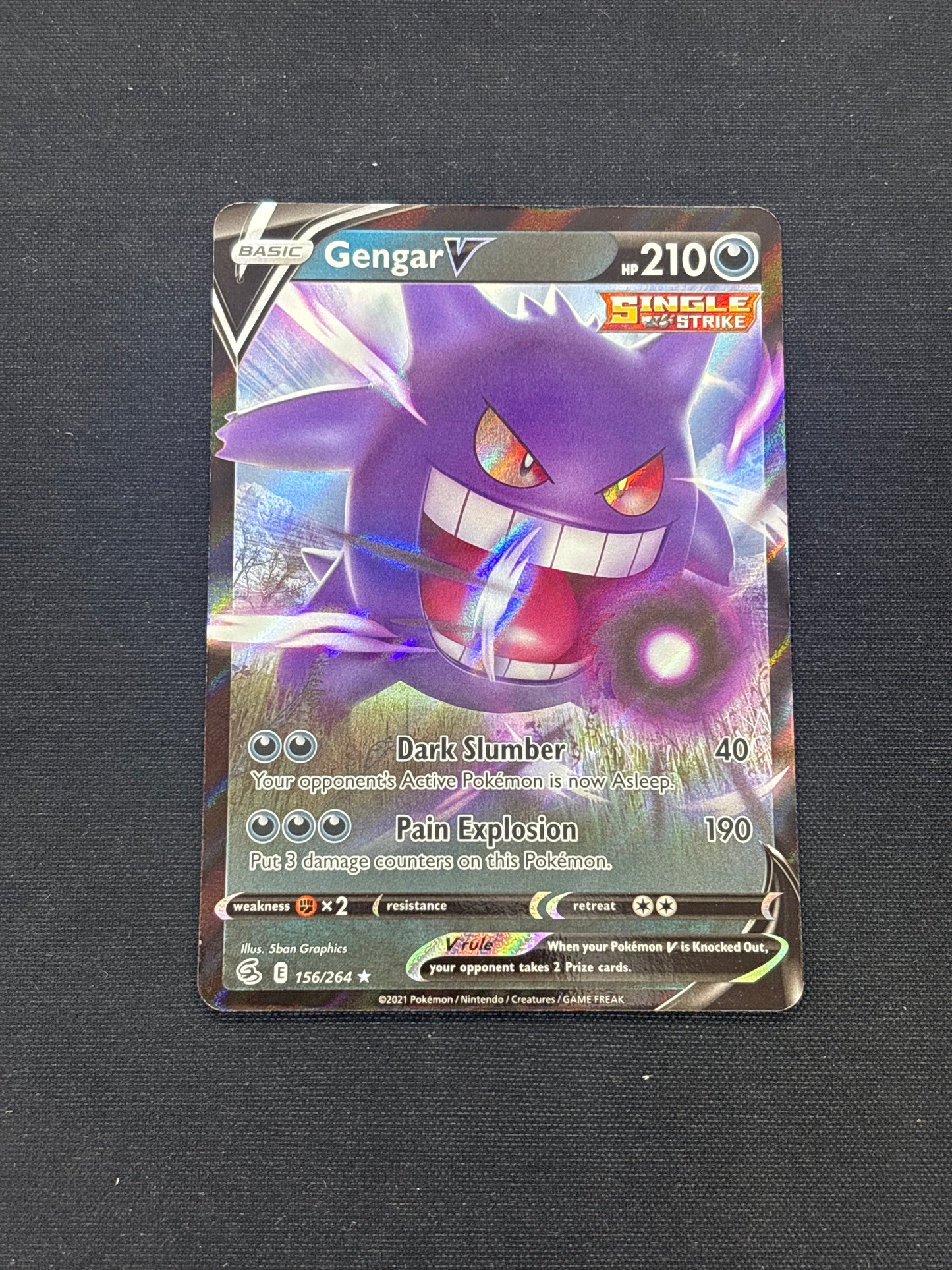 Auction Lot 6: Pokemon Card Gengar V Full Art Condition Vary