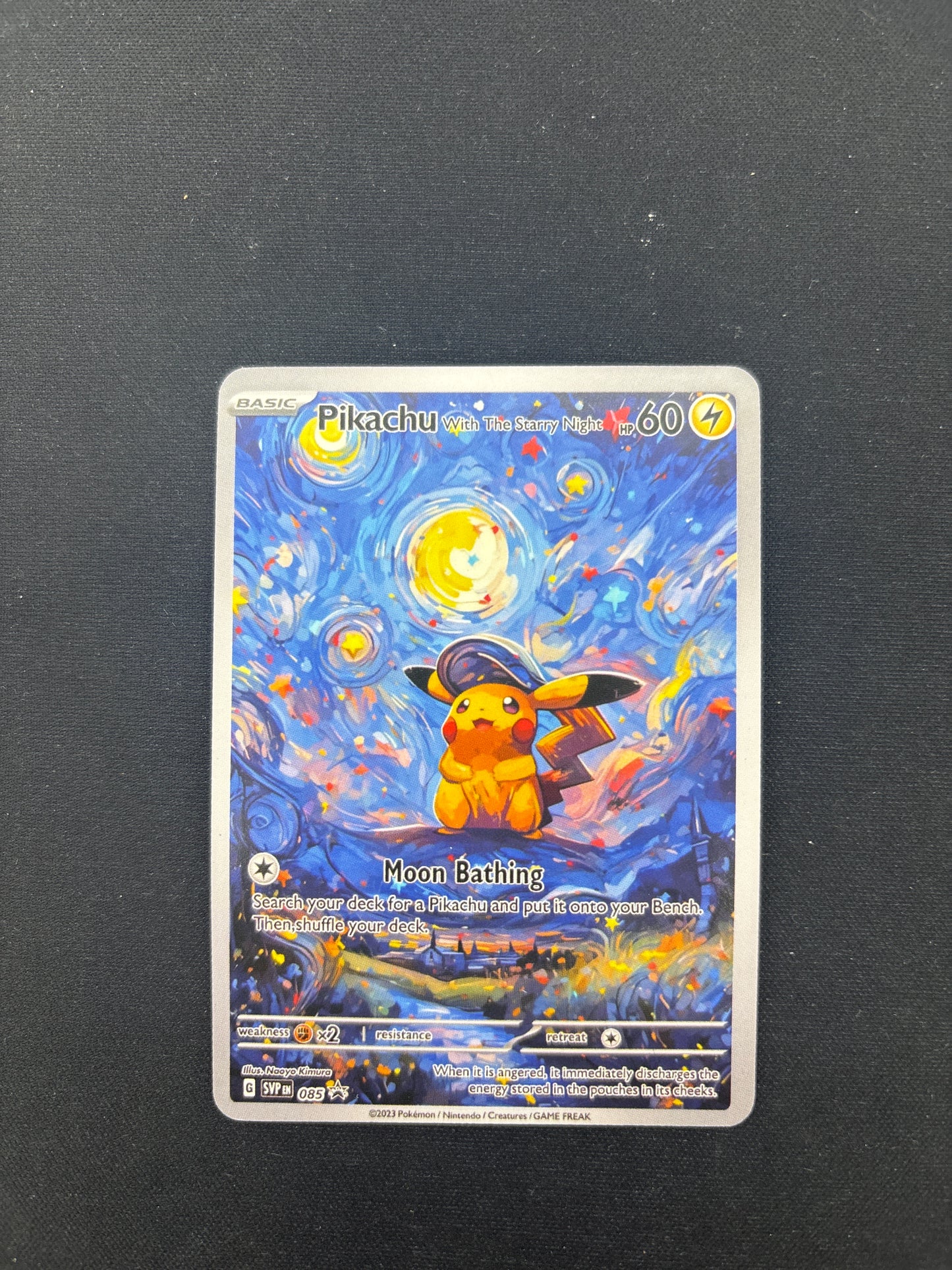 Auction Lot 316: Pokemon Card (CUSTOM) Pikachu With the Starry Night Conditions Vary