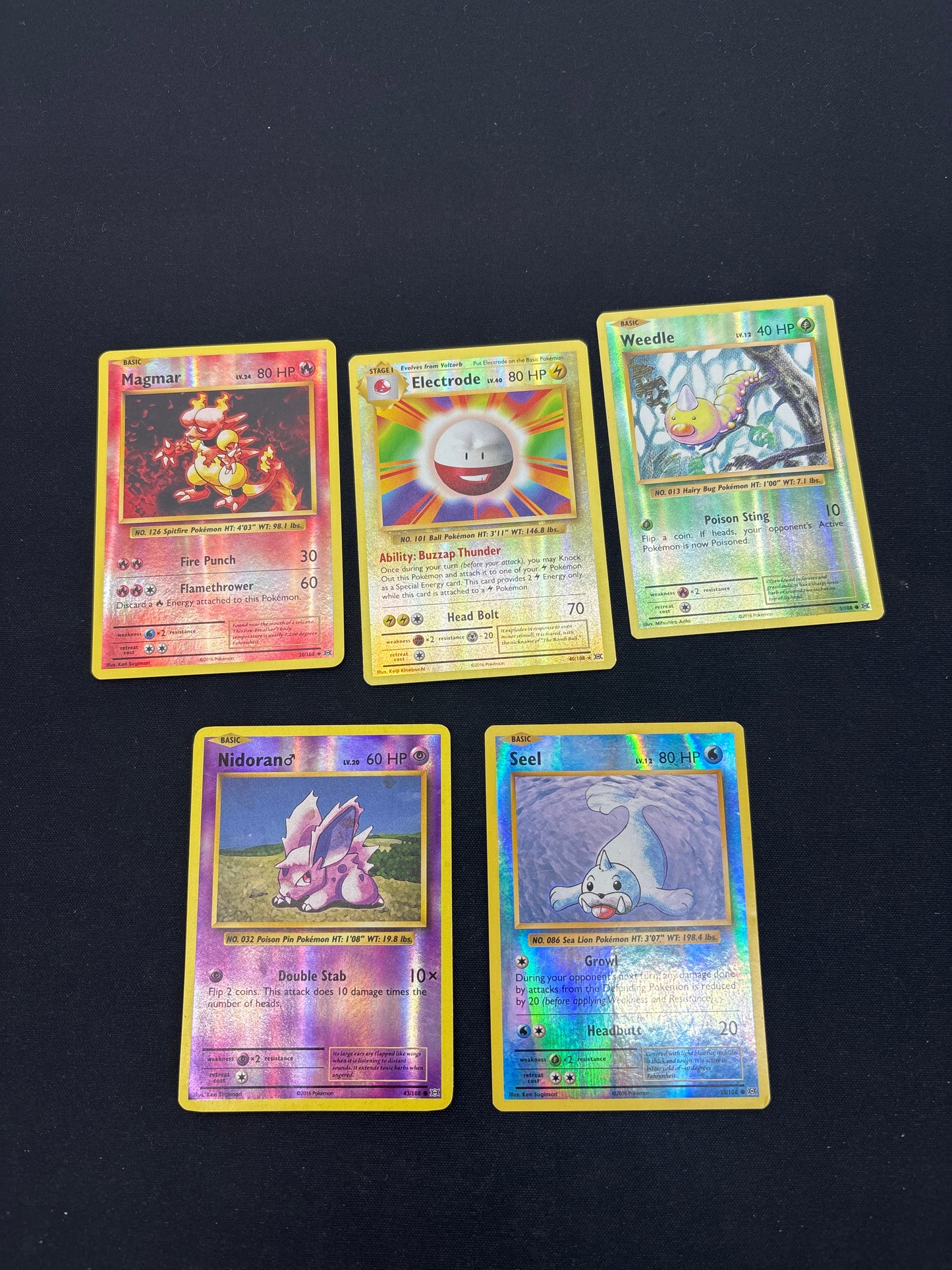 Auction Lot 6: Pokemon Cards Assorted Lot of 5 XY Evolutions Reverse Holos