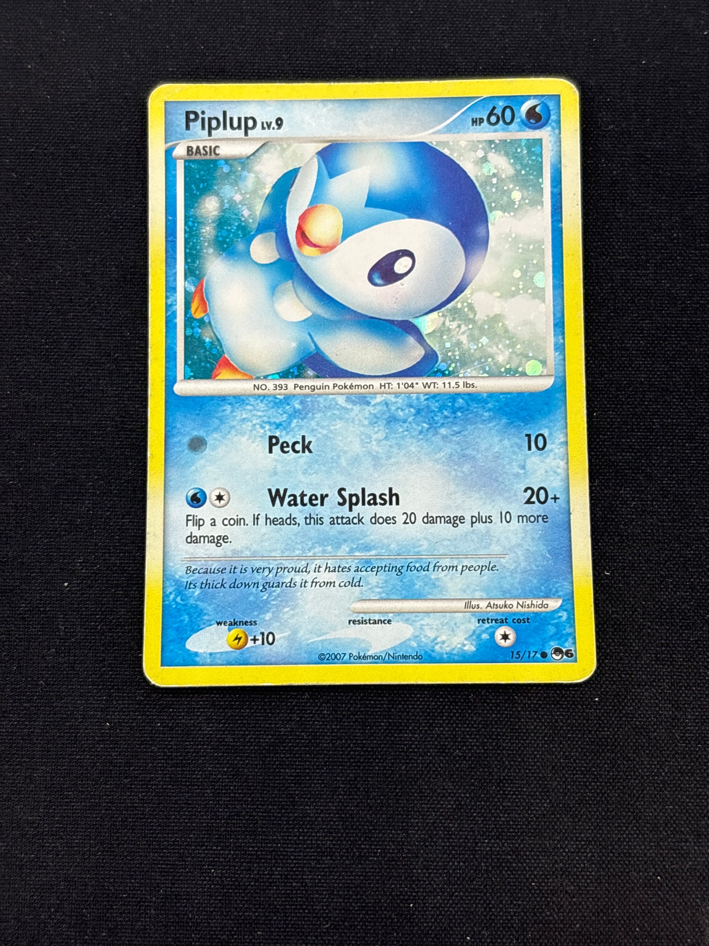 Auction Lot 237: Piplup Holo Pokemon Card Conditions Vary