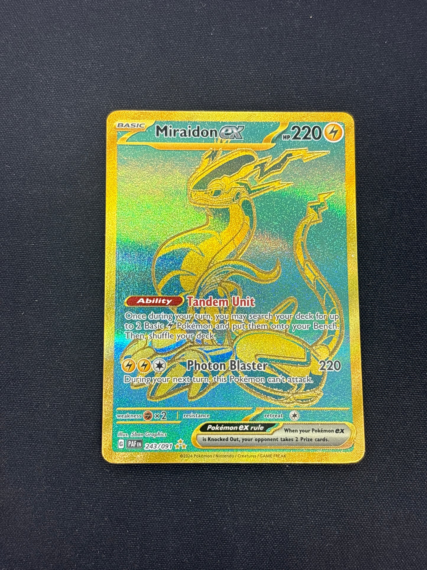Auction Lot 466: Pokemon Cards Miraidon EX Hyper Rare Paldean Fates Condition Vary