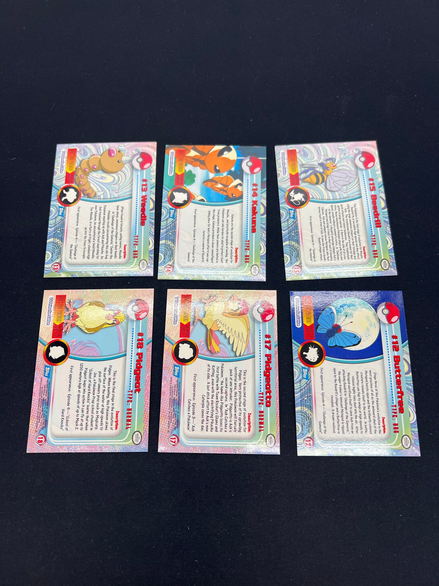 Auction Lot 63: Pokemon Topps Cards Assorted Lot of 6 Non Foils Conditions Vary