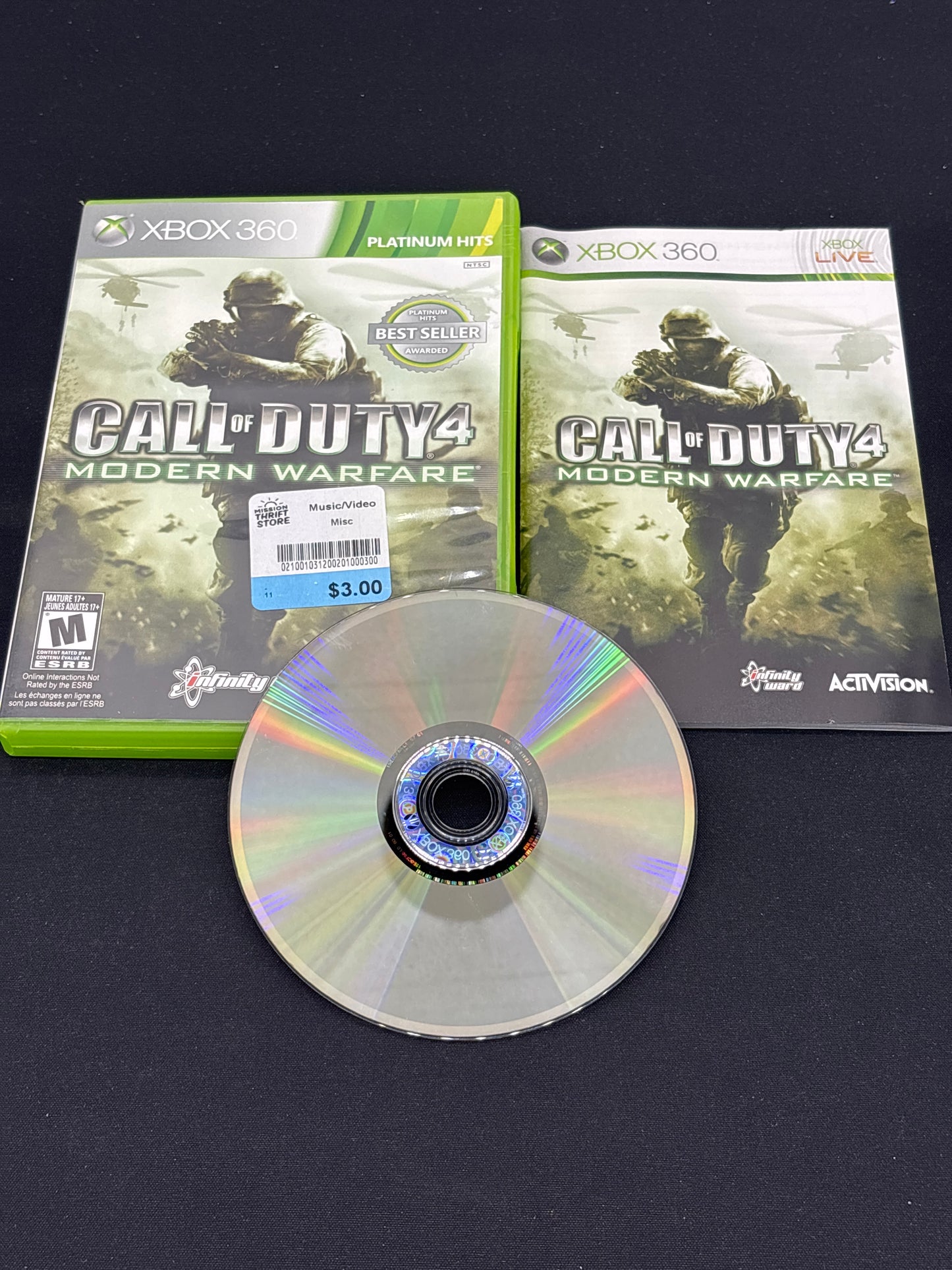 Auction Lot 137: XBOX 360 Call of Duty 4 Modern Warfare