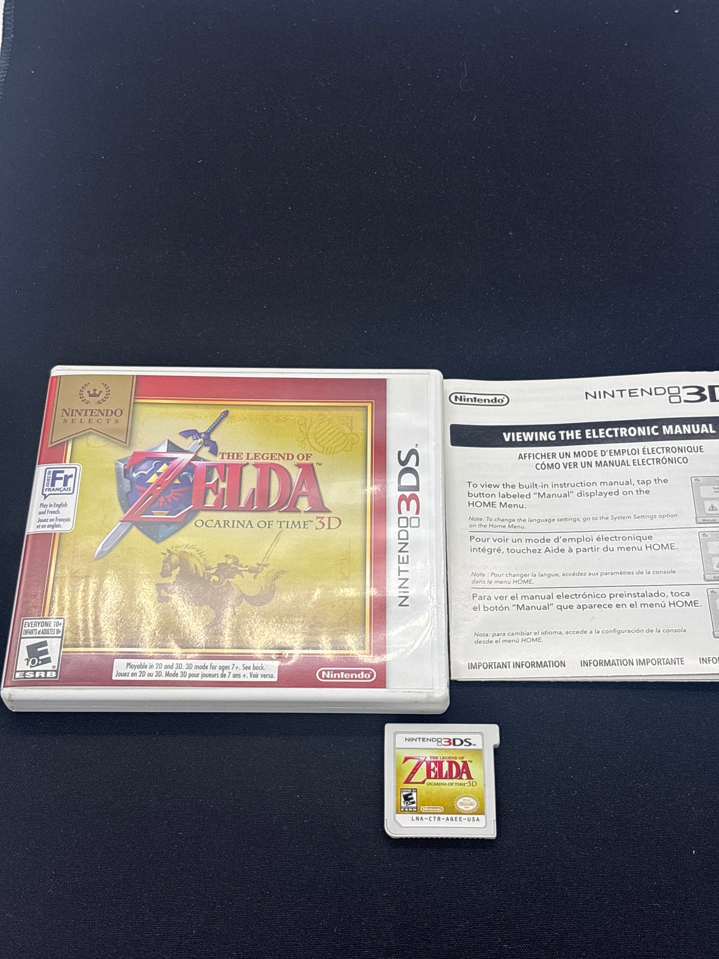 Auction Lot 37: The Legend of Zelda Ocarina of Time 3D with Case & Cartridge