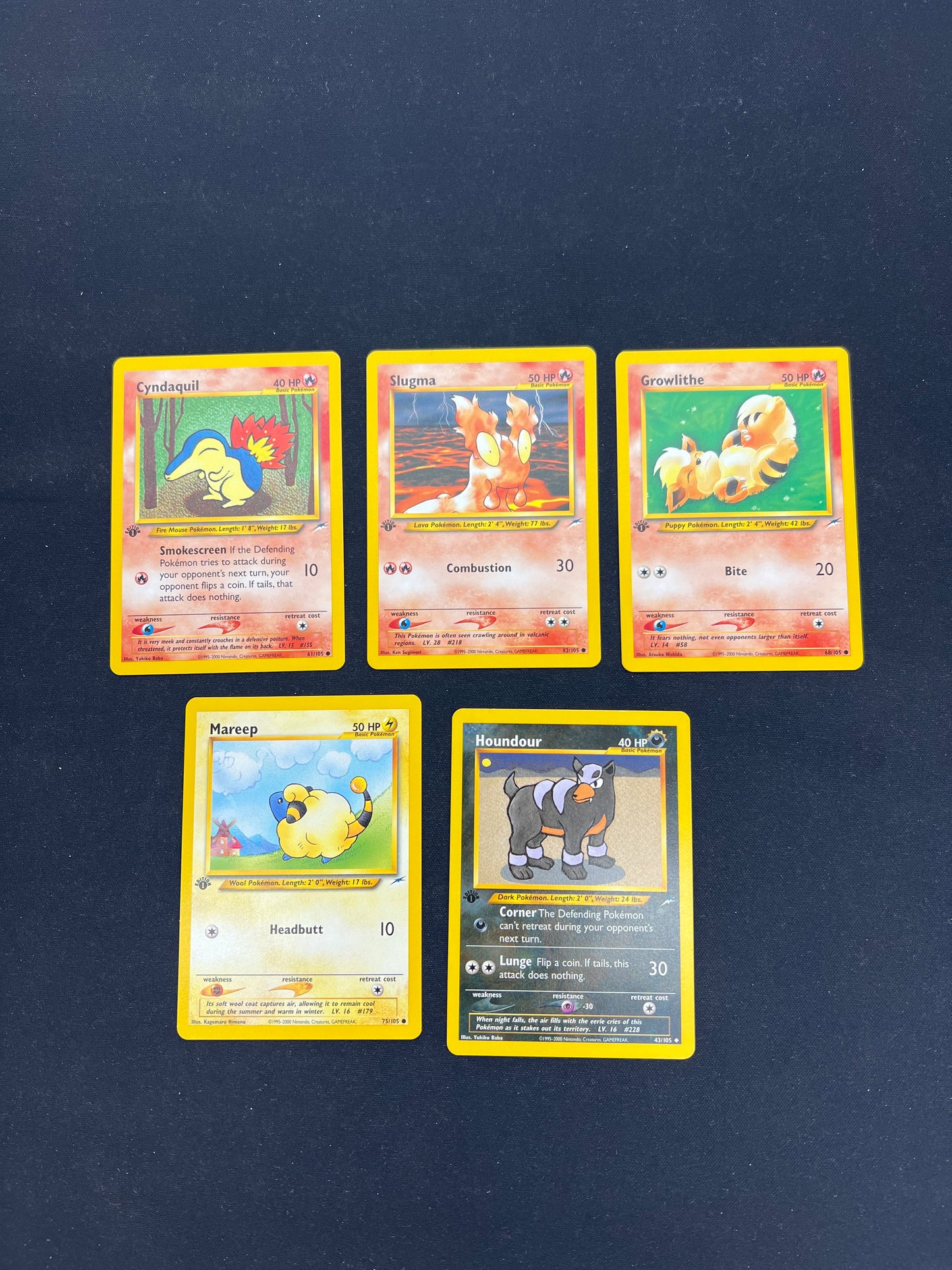 Auction Lot 40: Pokemon Cards Lot of 5 Assorted 1st Edition Neo Destiny Conditions Vary